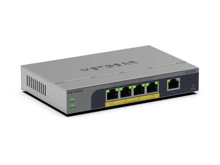 Netgear Easy Smart GS105EP - Switch - L3 - Smart - 1 x 10/100/1000 + 4 x 10/100/1000 (PoE+), Ansicht 2
