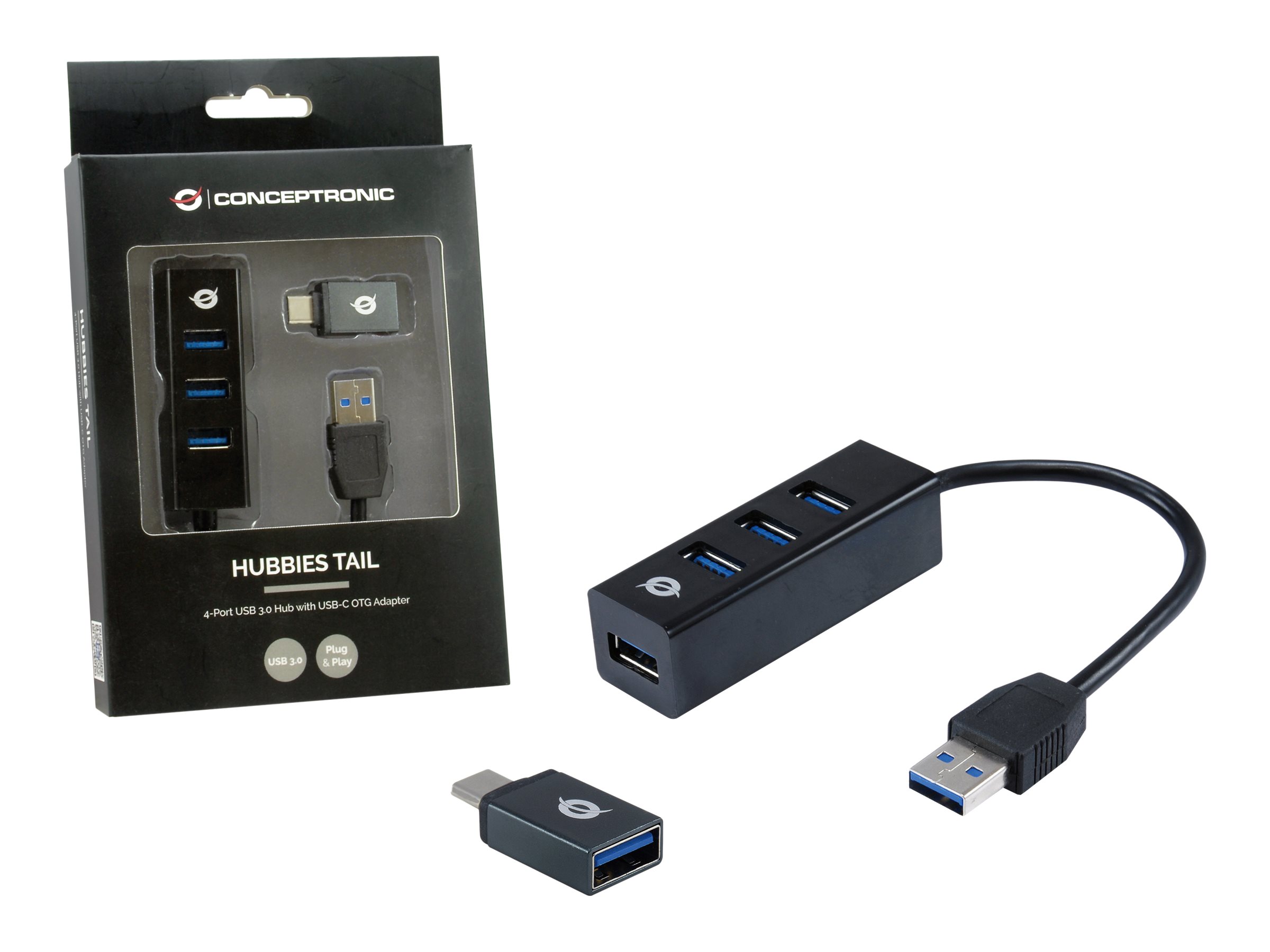 Conceptronic HUBBIES TAIL - Hub - 4 x SuperSpeed USB 3.0, Ansicht 3