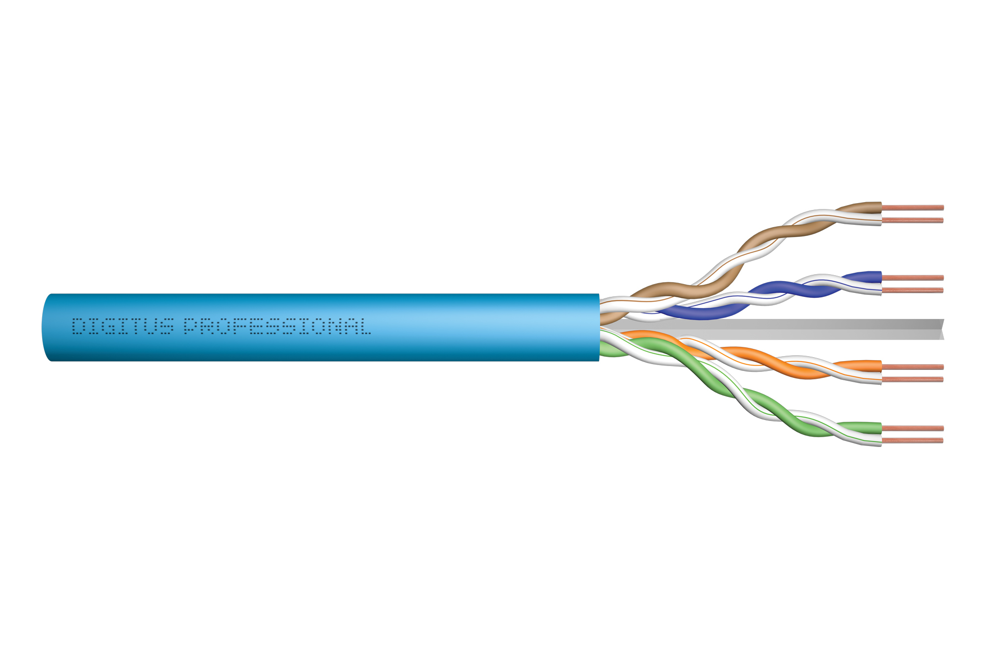 DIGITUS Cat.6A U/UTP Verlegekabel, 305 m, Simplex, Eca, 305 m, Cat6a, U/UTP (UTP), Blau