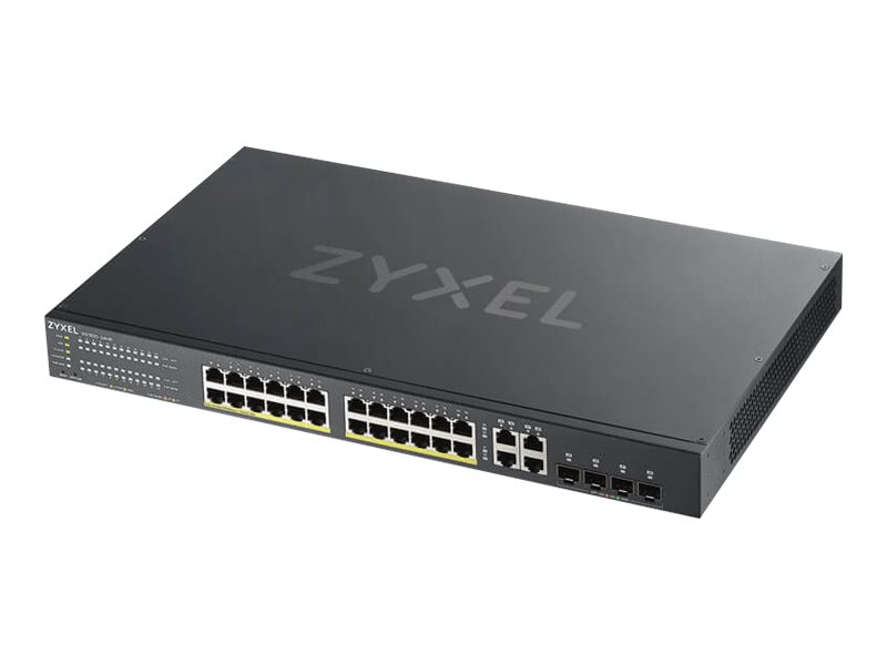 Zyxel GS1920-24HPv2 - Switch - Smart - 24 x 10/100/1000 (PoE+) + 4 x Kombi-Gigabit-SFP + 4 x 10/100/1000 - an Rack montierbar - PoE+ (375 W)