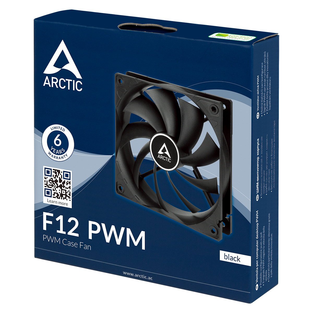 Arctic F12 PWM - Gehäuselüfter-Kit - 120 mm - Schwarz (Packung mit 5), Ansicht 4