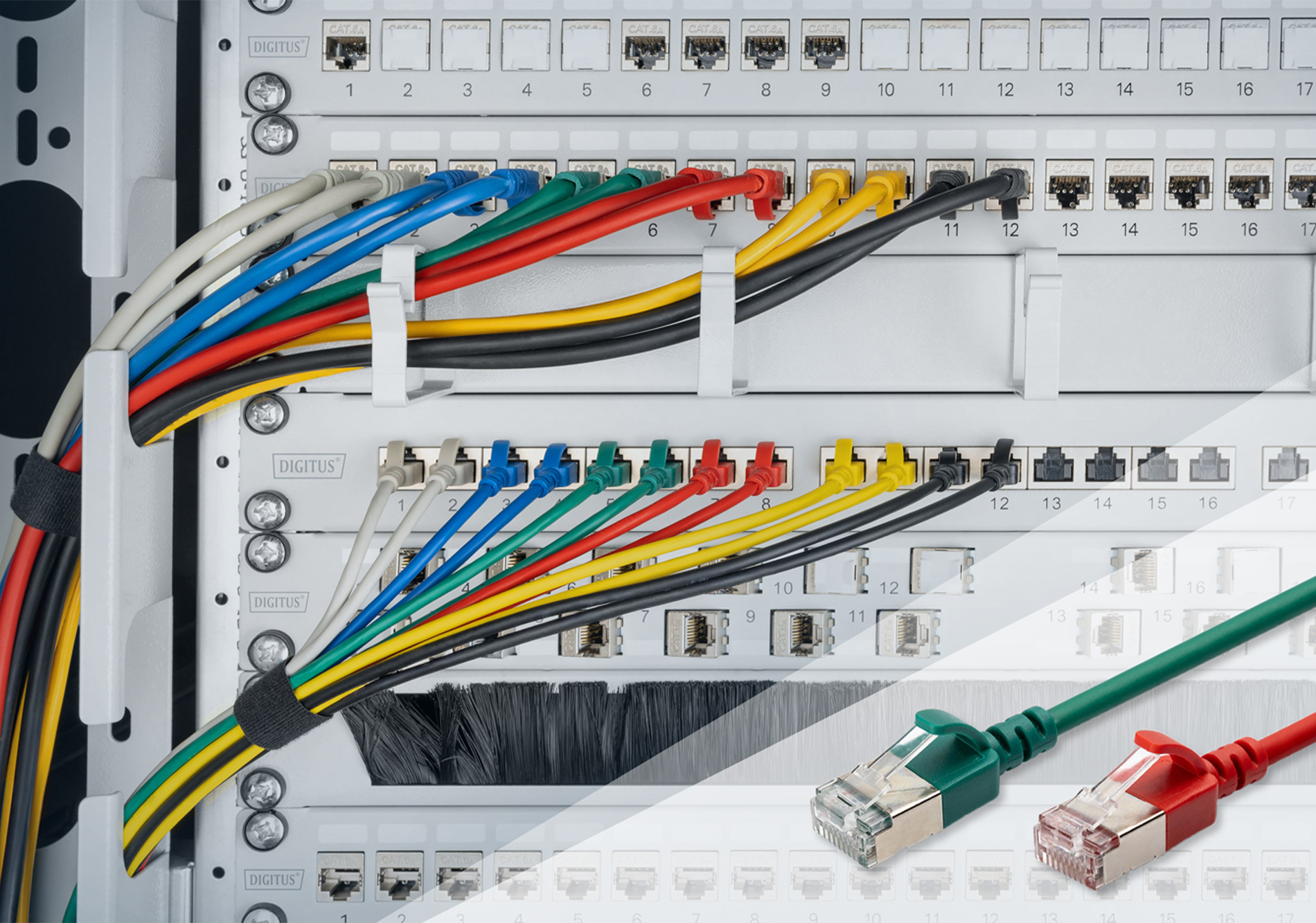 DIGITUS CAT 6A F-FTP Slim Patchkabel, AWG 32/7 - CAT 6A F-FTP Slim Patchkabel - kupfer - LSZH AWG 32/7 - Länge 3m - Gelb, Ansicht 3