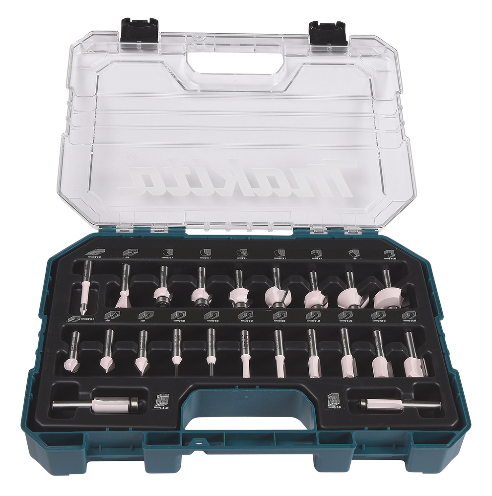 Makita Fräs-Bitsatz - für Holz - V-Groove, Dovetail, Beading, Falz, Ansicht 2