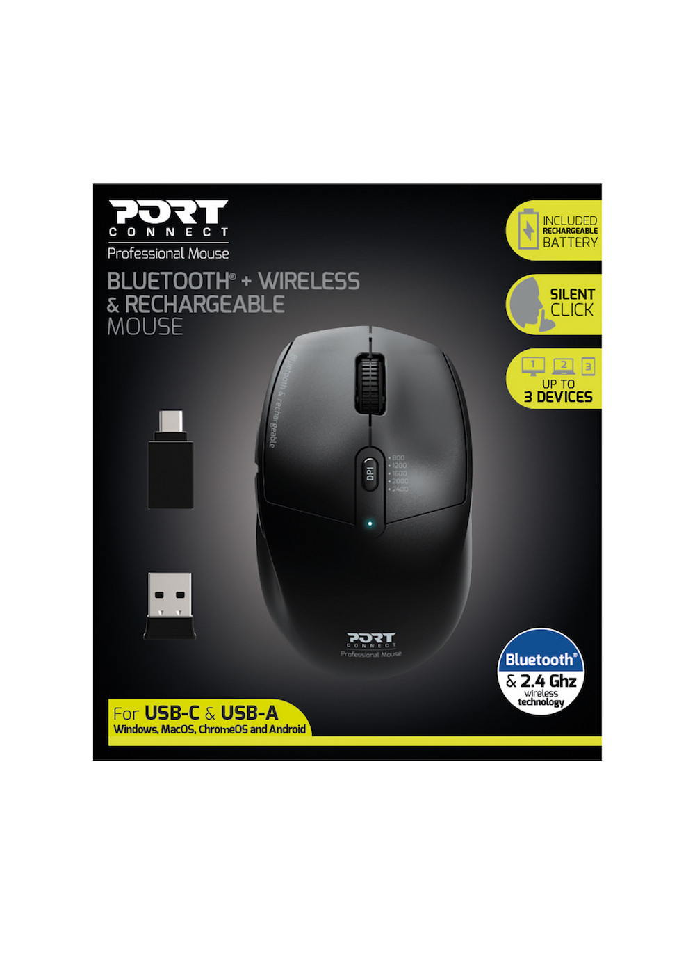 PORT Designs PORT Connect Professional - Maus - 5 Tasten - kabelgebunden, Ansicht 3