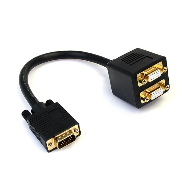 StarTech.com 30cm VGA auf 2x VGA Splitter-Kabel - St/Bu - VGA HD15 Y-Verteiler Stecker/Buchse - Vergoldet, Ansicht 2
