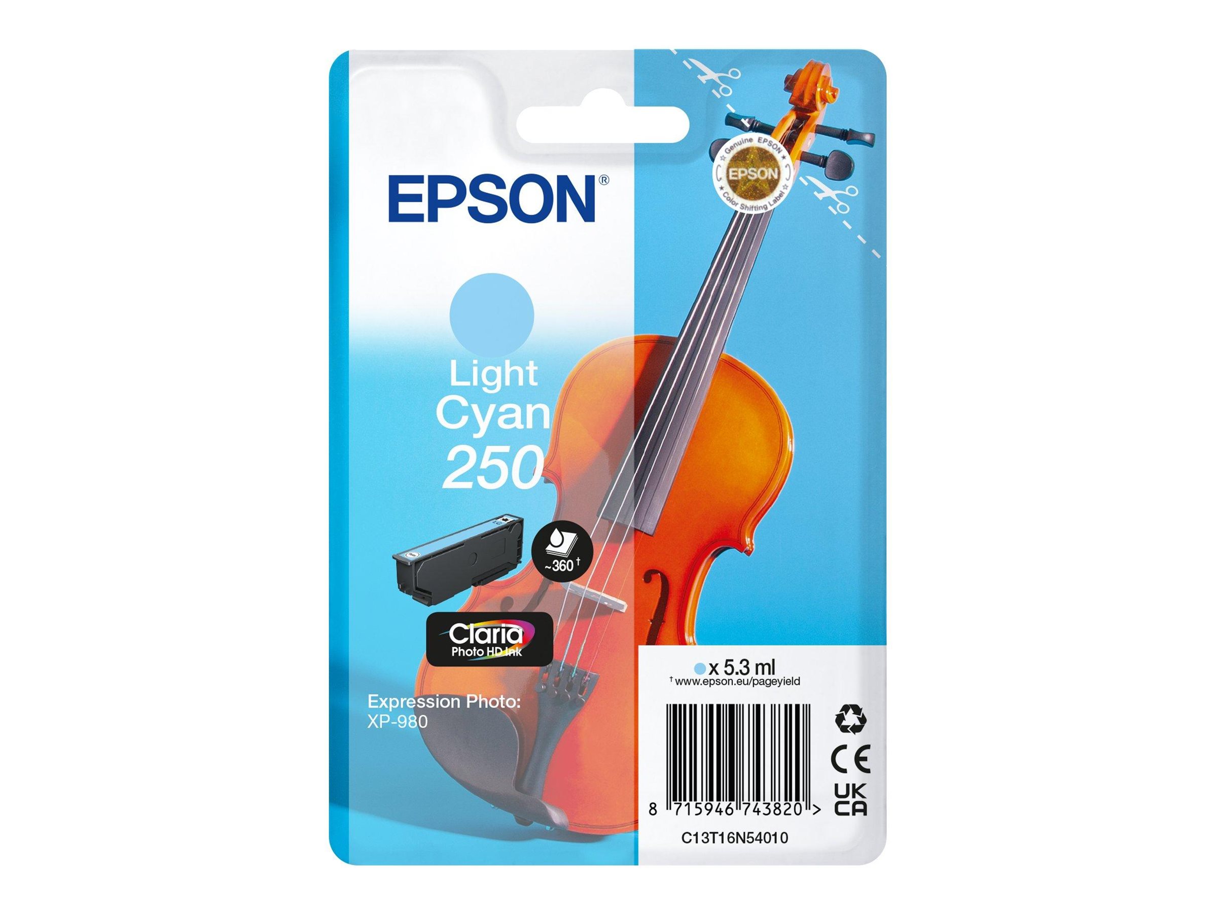 Epson 250 - 5.3 ml - hell Cyan - original - Blisterverpackung