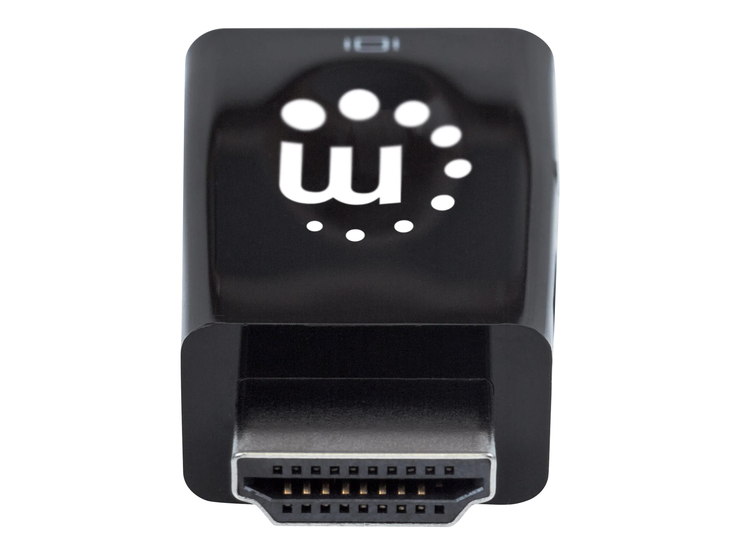 Manhattan HDMI auf VGA-Mikrokonverter, HDMI-Stecker auf VGA-Buchse mit Audio, optionaler USB Micro B-Stromport, schwarz - Videoadapter - HDMI männlich zu HD-15 (VGA)