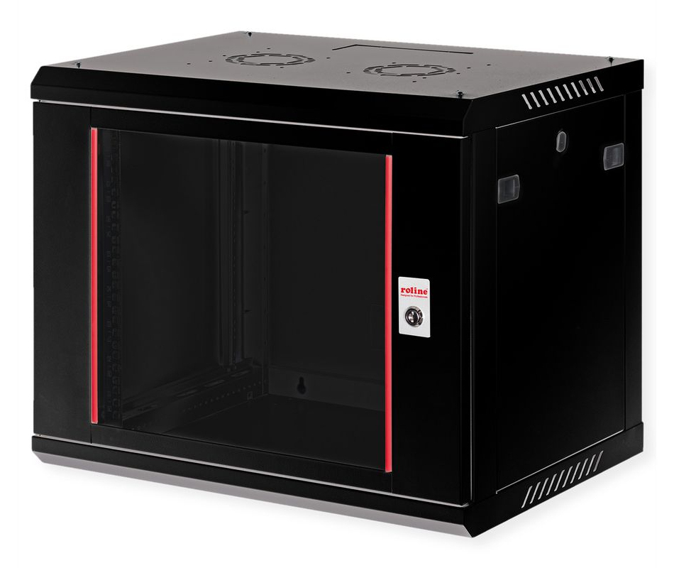 ROLINE Basic Plus - Gehäuse Netzwerkschrank - 600x450 BxT - geeignet für Wandmontage - Jet Black, RAL 9005 - 9U - 19, Ansicht 4
