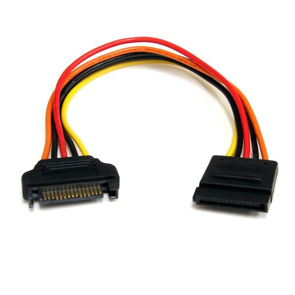 StarTech.com 20cm SATA Strom Verlängerung - Stecker / Buchse - Serial-ATA Strom Verlängerungskabel, Ansicht 4