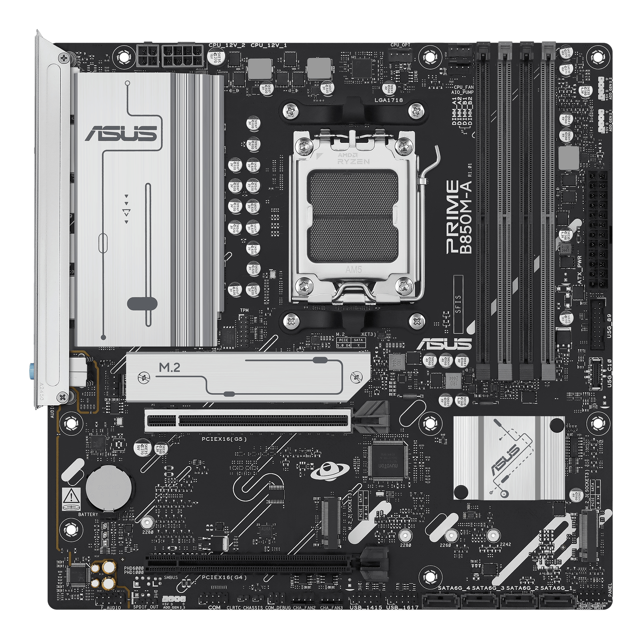 ASUS Amd B850 mATX motherboard - Mainboard - AMD Sockel AM5 (Ryzen Zen4), Ansicht 3