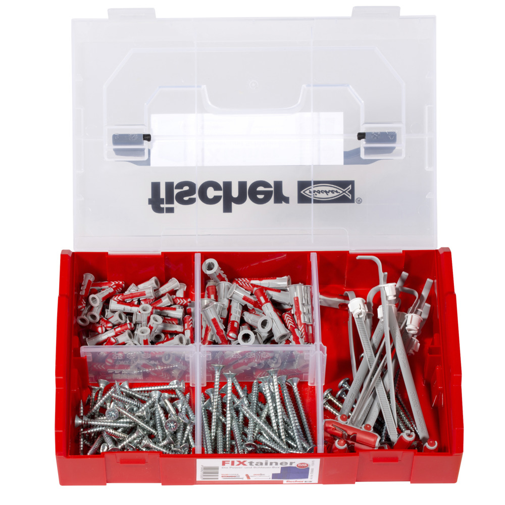 fischer FIXtainer-DUOPOWER/DUOTEC 200 - Spreizdübel - Beton - Metall - Grau - Rot - 90 Stück(e) - Box, Ansicht 3