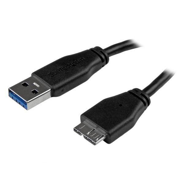 StarTech.com 15cm schlankes SuperSpeed USB 3.0 A auf Micro B Kabel - St/St - USB 3.0 Anschlusskabel - Schwarz, Ansicht 4