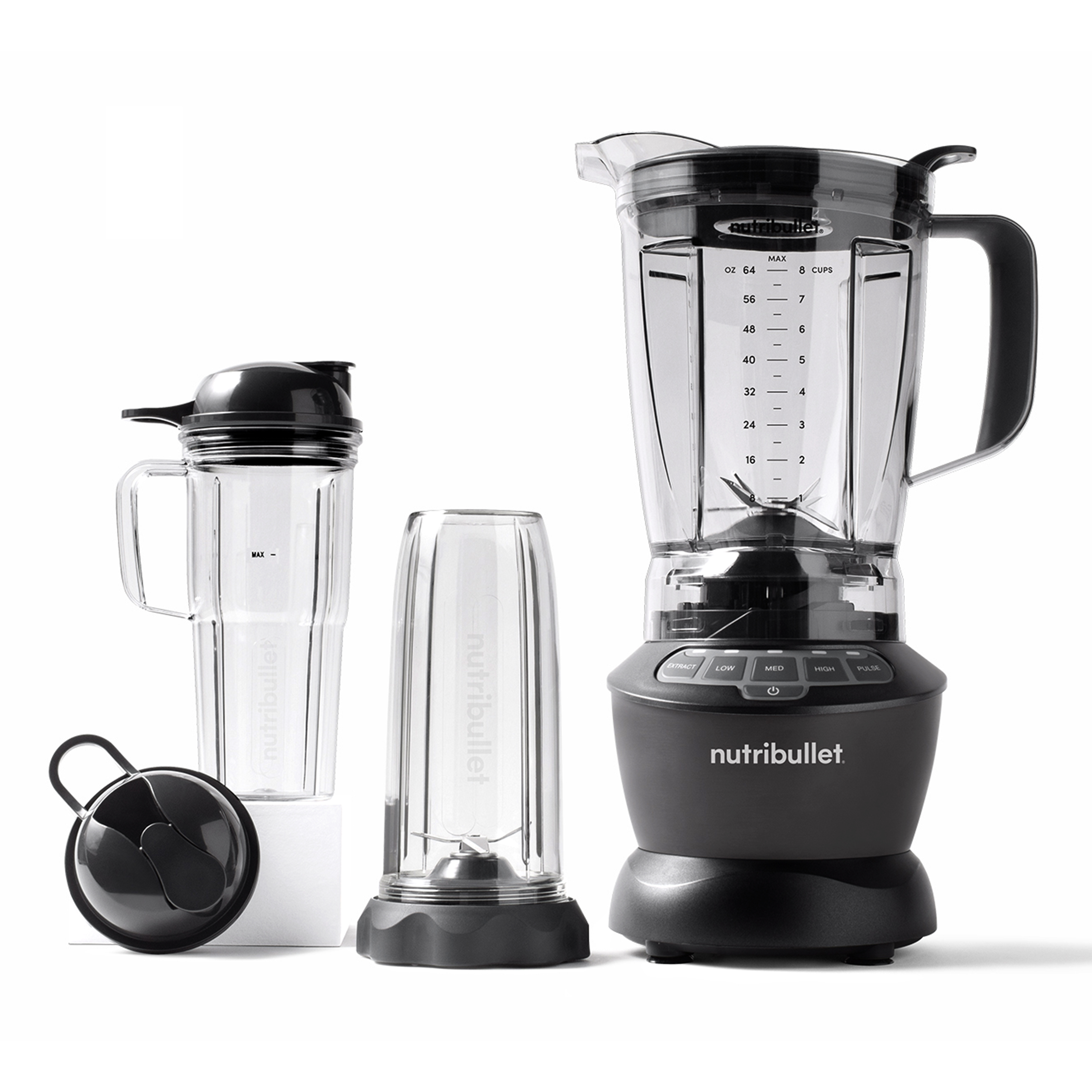 NutriBullet NBF500DG - Tischplatten-Mixer - 1,9 l - Eis-Crusher - 1200 W - Silber, Ansicht 2