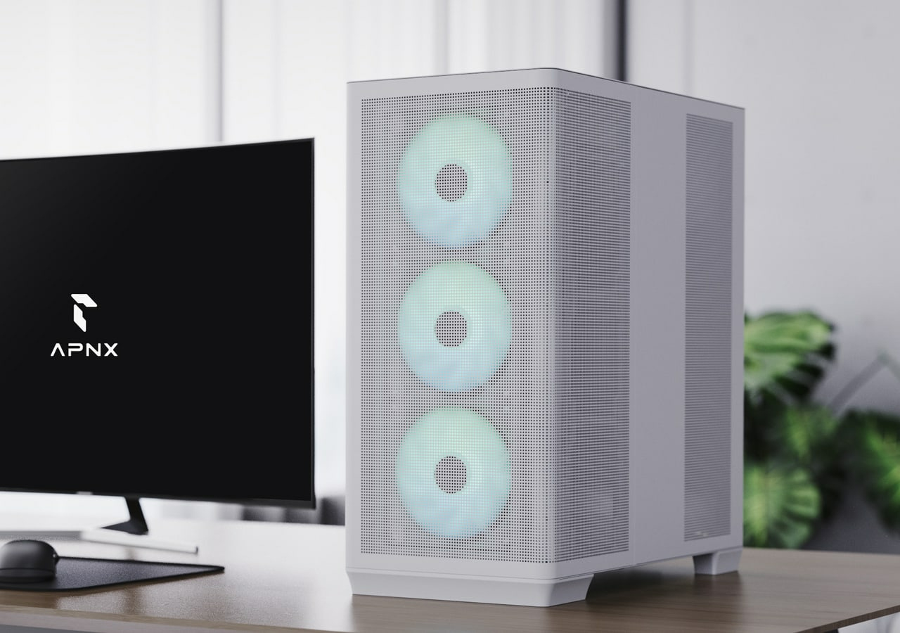 AEROCOOL ADVANCED TECHNOLOGIES Geh Midi APNX C1 MicroATX/ATX/MiniITX o.N. white - ATX - Midi/Minitower - ATX, Ansicht 2