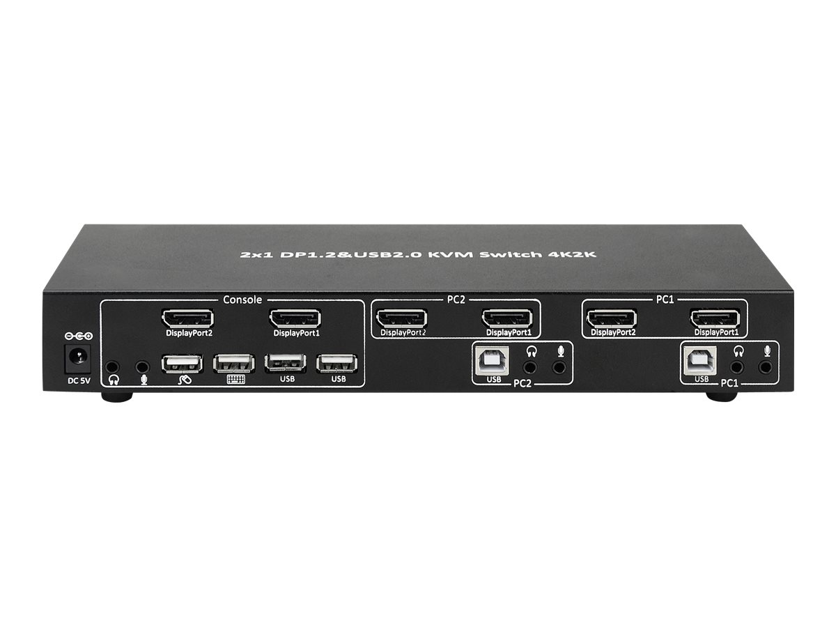 Techly 2-Port DisplayPort1.2 Dual-Monitor KVM Switch, Ansicht 3