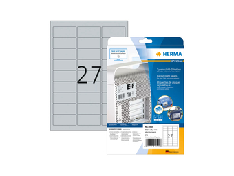 HERMA 4592 - Silber - Abgerundetes Rechteck - Universal - Polyester - Matte - Laser