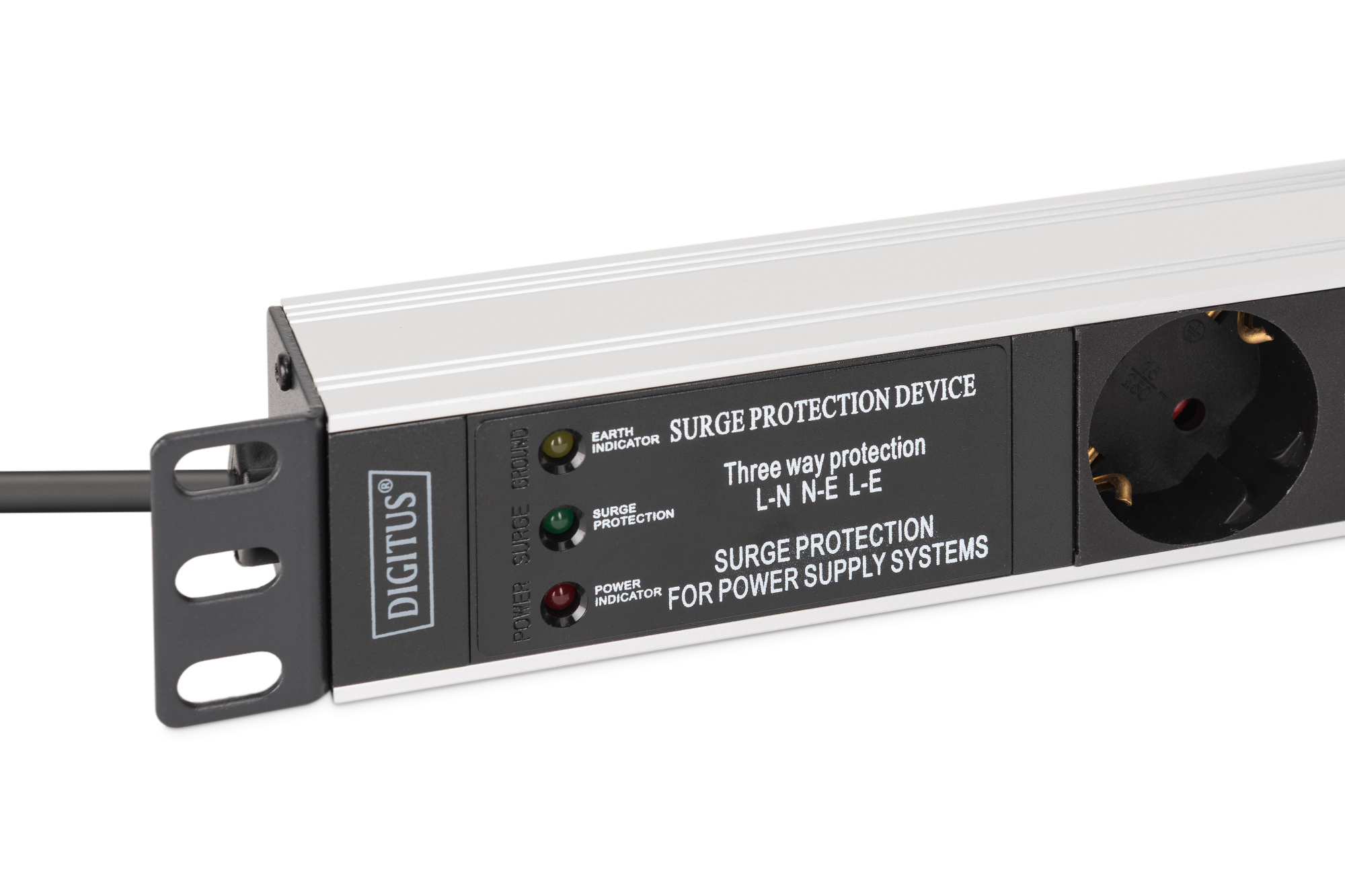DIGITUS 1U Alu PDU Rackmount. 6x Safety outlet 1x outlet - (Offline-) USV - 19, Ansicht 2