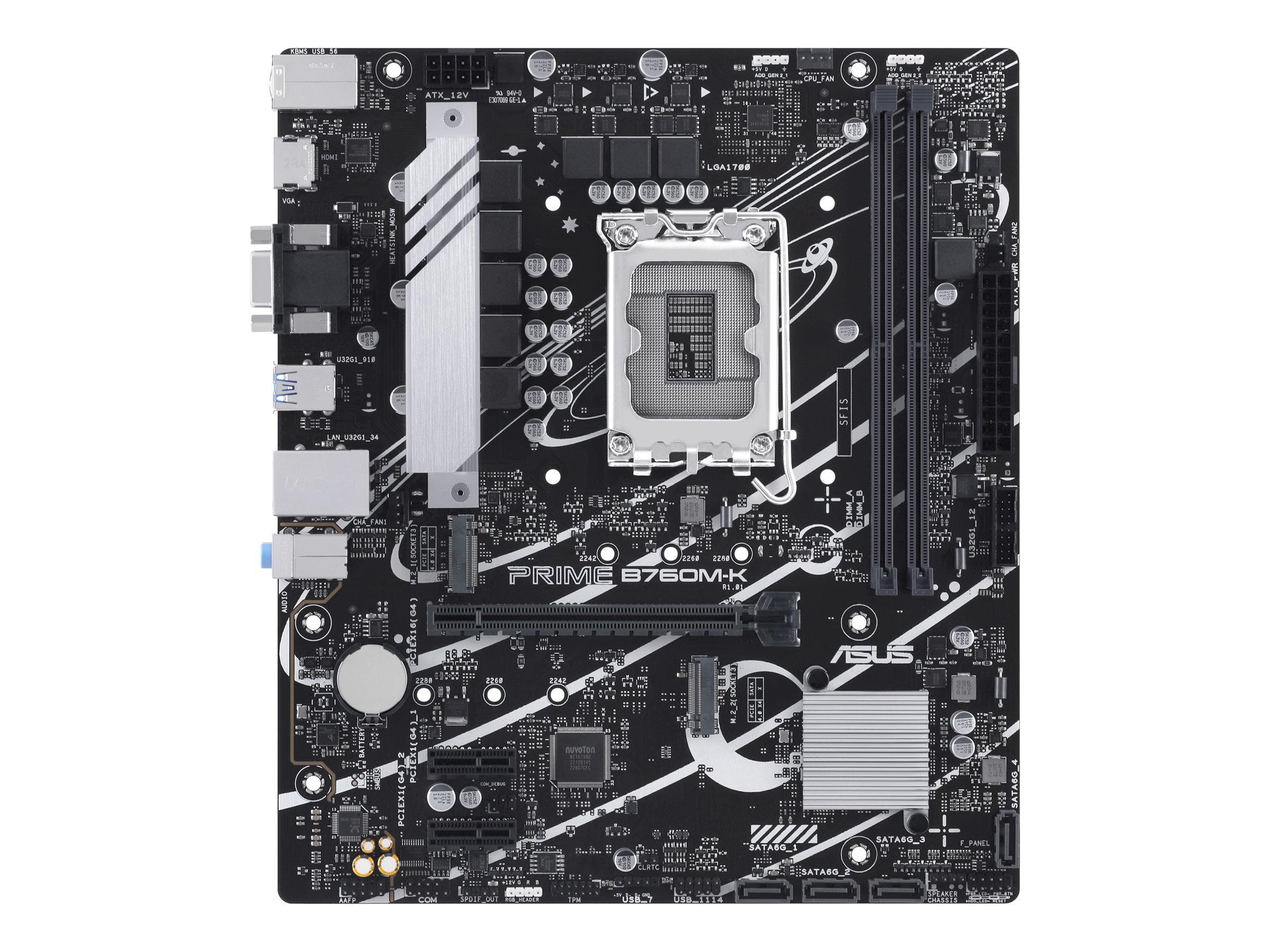 ASUS PRIME B760M-K - Motherboard - micro ATX - LGA1700-Sockel - B760 Chipsatz - USB 3.2 Gen 1 - 2.5 Gigabit LAN - Onboar