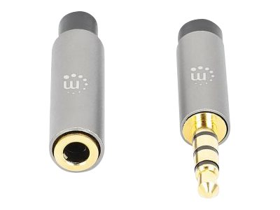 Manhattan Stereo Audio 3.5mm Extension Cable, 1m, Male/Female, Slim Design, Black/Silver, Ansicht 5