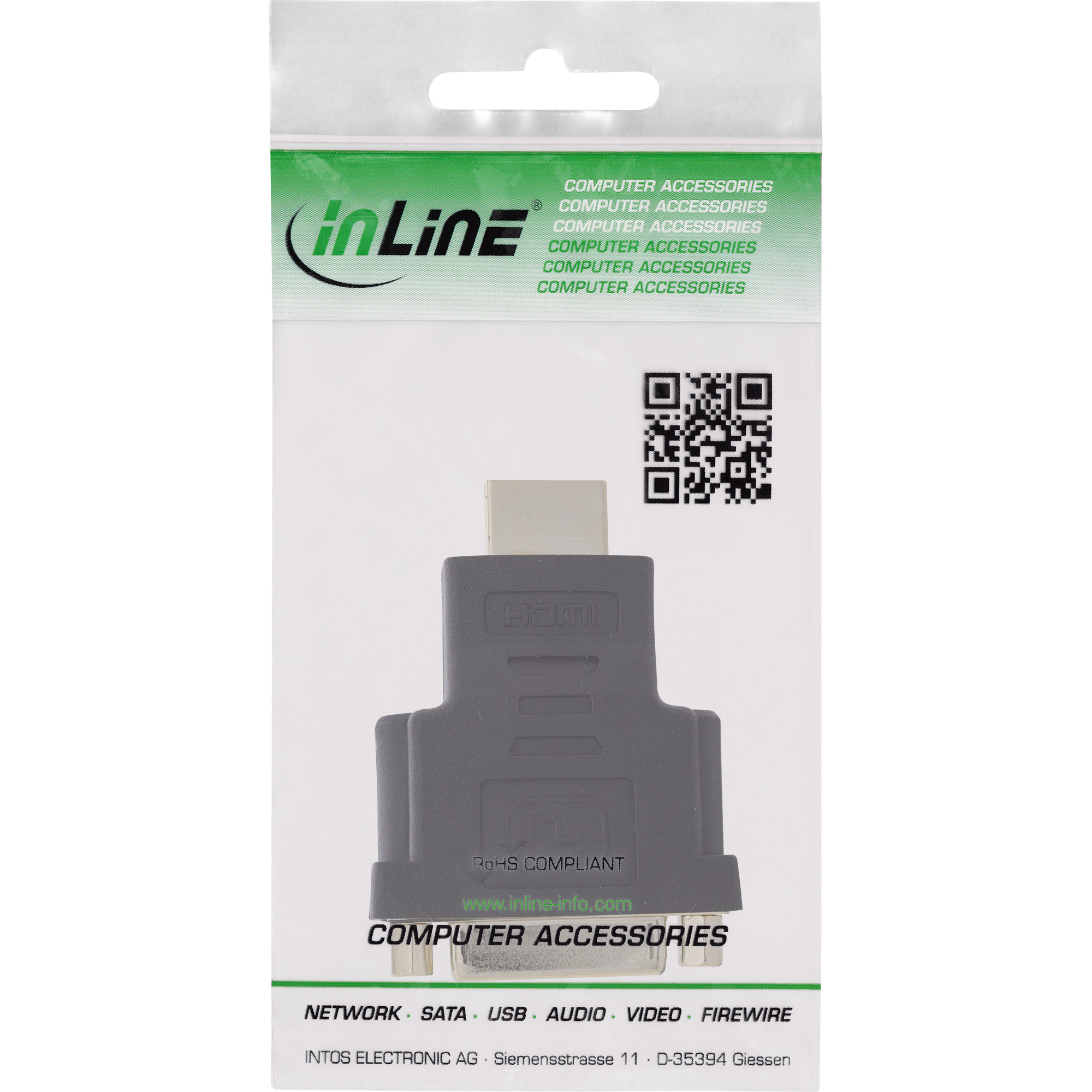 InLine HDMI-DVI Adapter - HDMI Stecker auf DVI Buchse - 4K2K