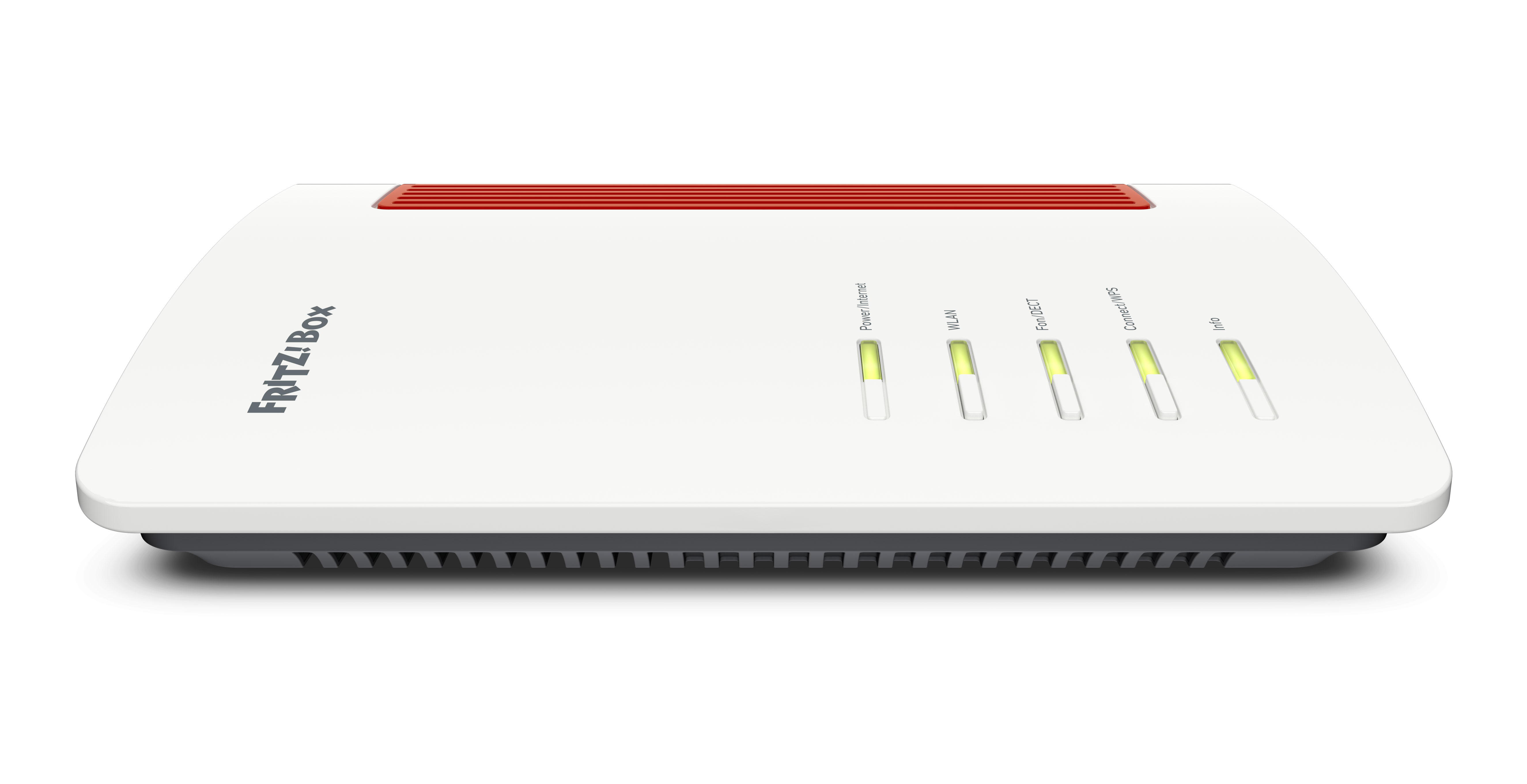 AVM FRITZ!Box 4690, Wi-Fi 7 (802.11be), Dual-Band (2,4 GHz/5 GHz), Ethernet/LAN, Rot, Weiß, Tabletop-Router, Ansicht 2