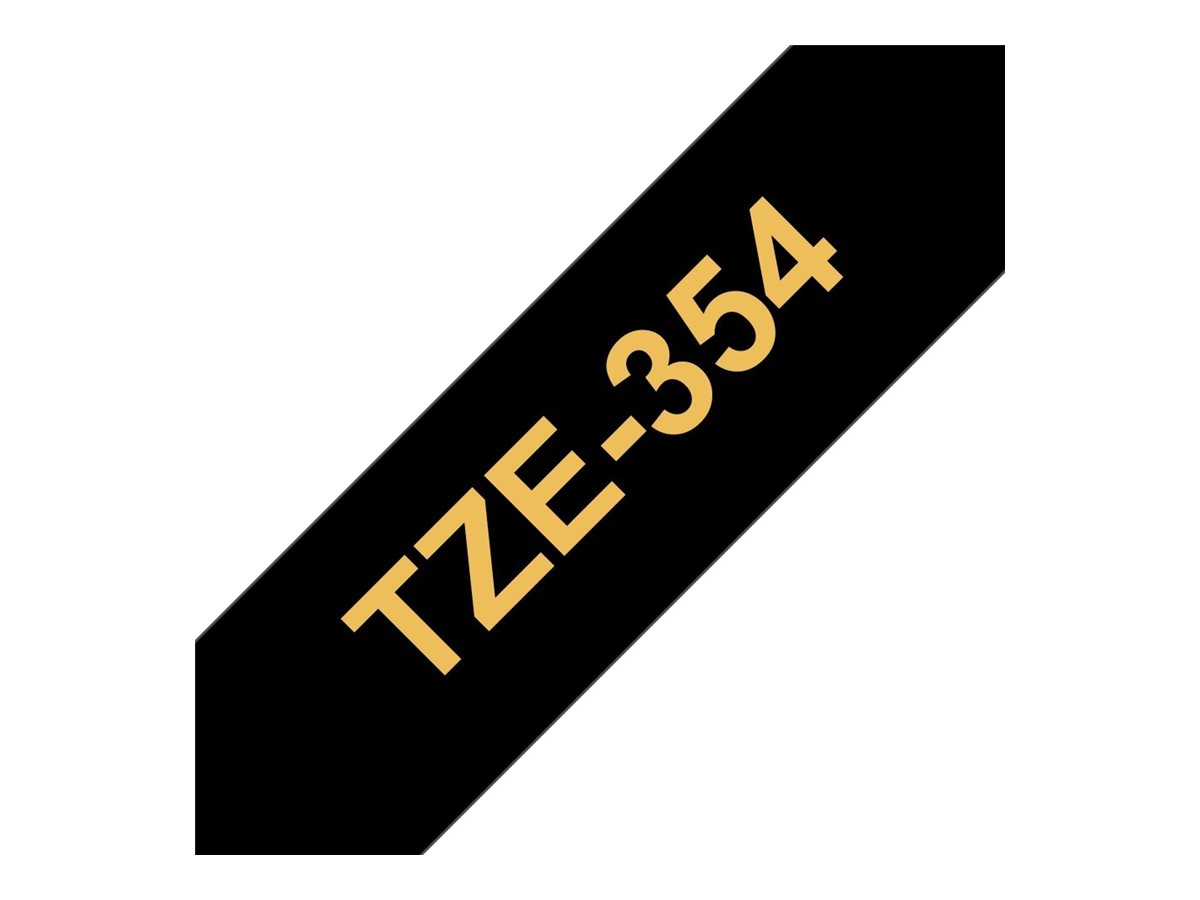 Brother TZe-354 - Selbstklebend - gold auf schwarz - Rolle (2,4 cm x 8 m), Ansicht 3