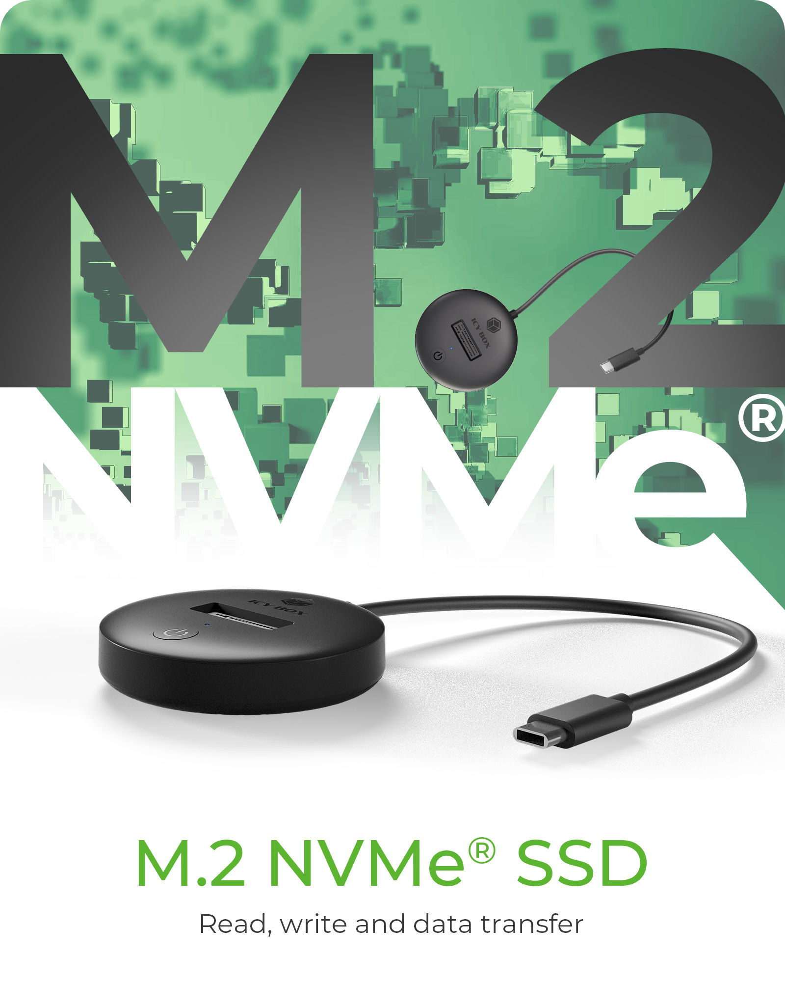 ICY BOX IB-1610MCD-C31 - SSD-Dockingstation - M.2 2230, M.2 2242, M.2 2260, M.2 2280, M.2 22110, Ansicht 2