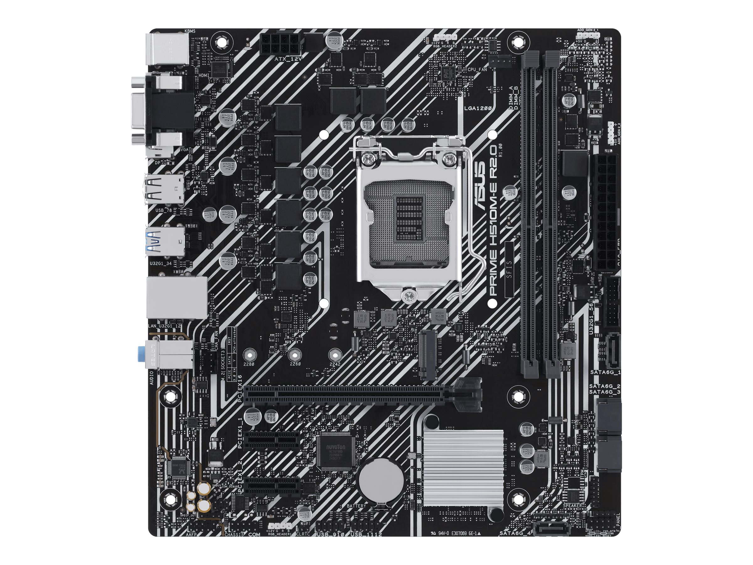 Asus Mainboard PRIME H510M-E R2.0 - micro ATX - Socket H5 - Intel H470 LGA 1200