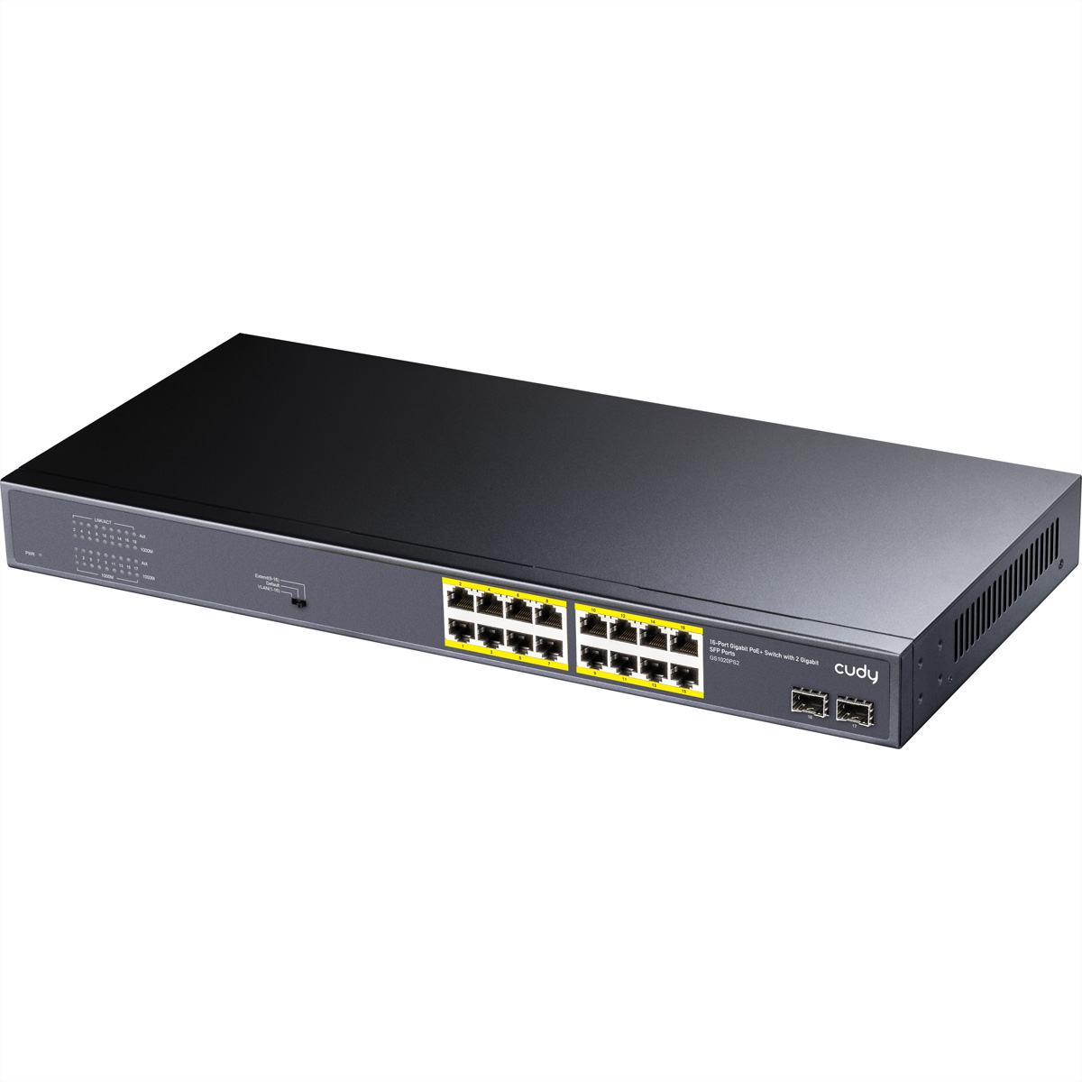 CUDY GS1020PS2 - Gigabit Ethernet (10/100/1000) - Gigabit Ethernet - Power over Ethernet (PoE) - Rack-Einbau, Ansicht 2