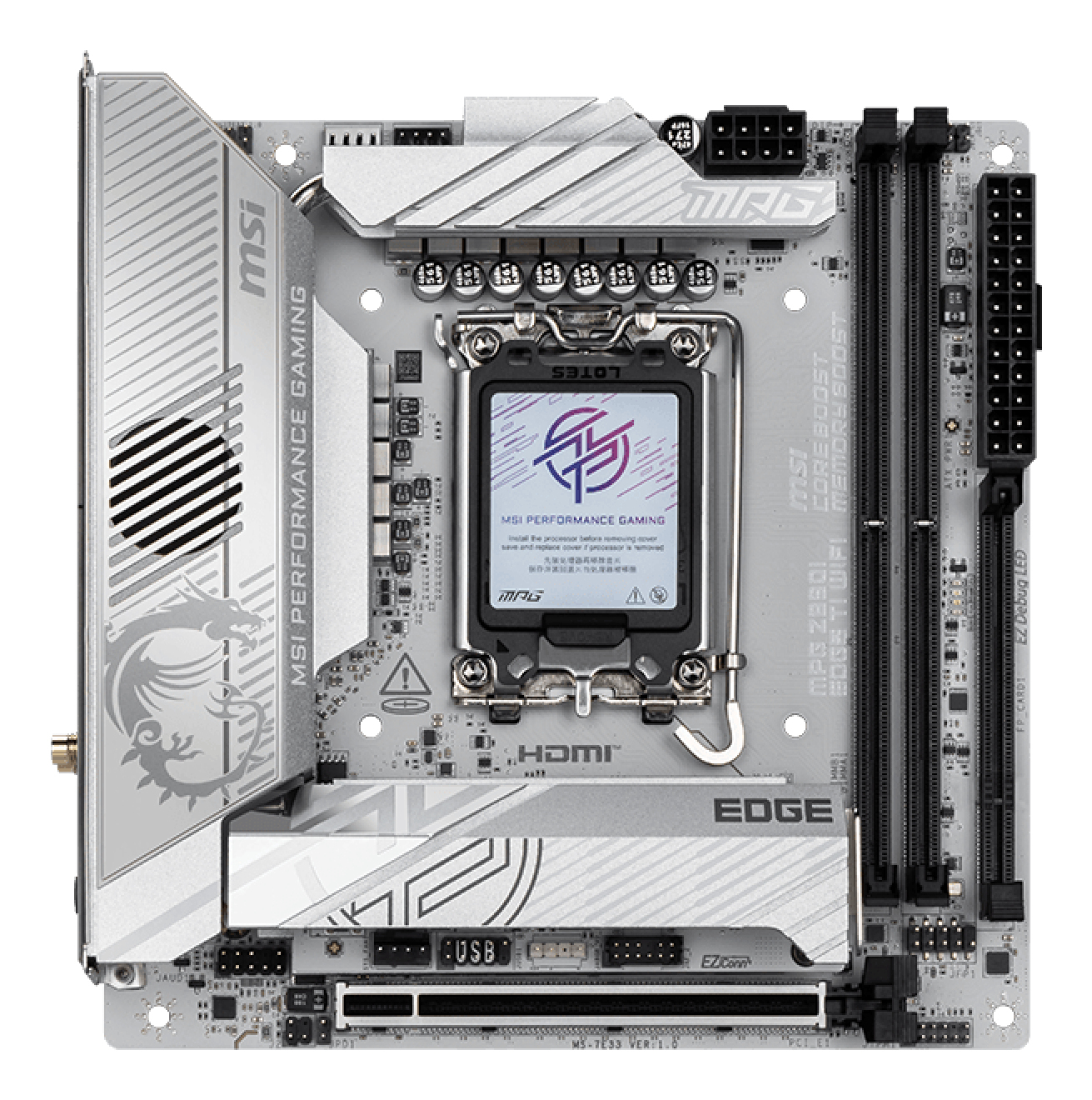MSI MPG Z890I EDGE TI WIFI - Motherboard - Mini-ITX - LGA1851-Sockel - Z890 Chipsatz, Ansicht 4