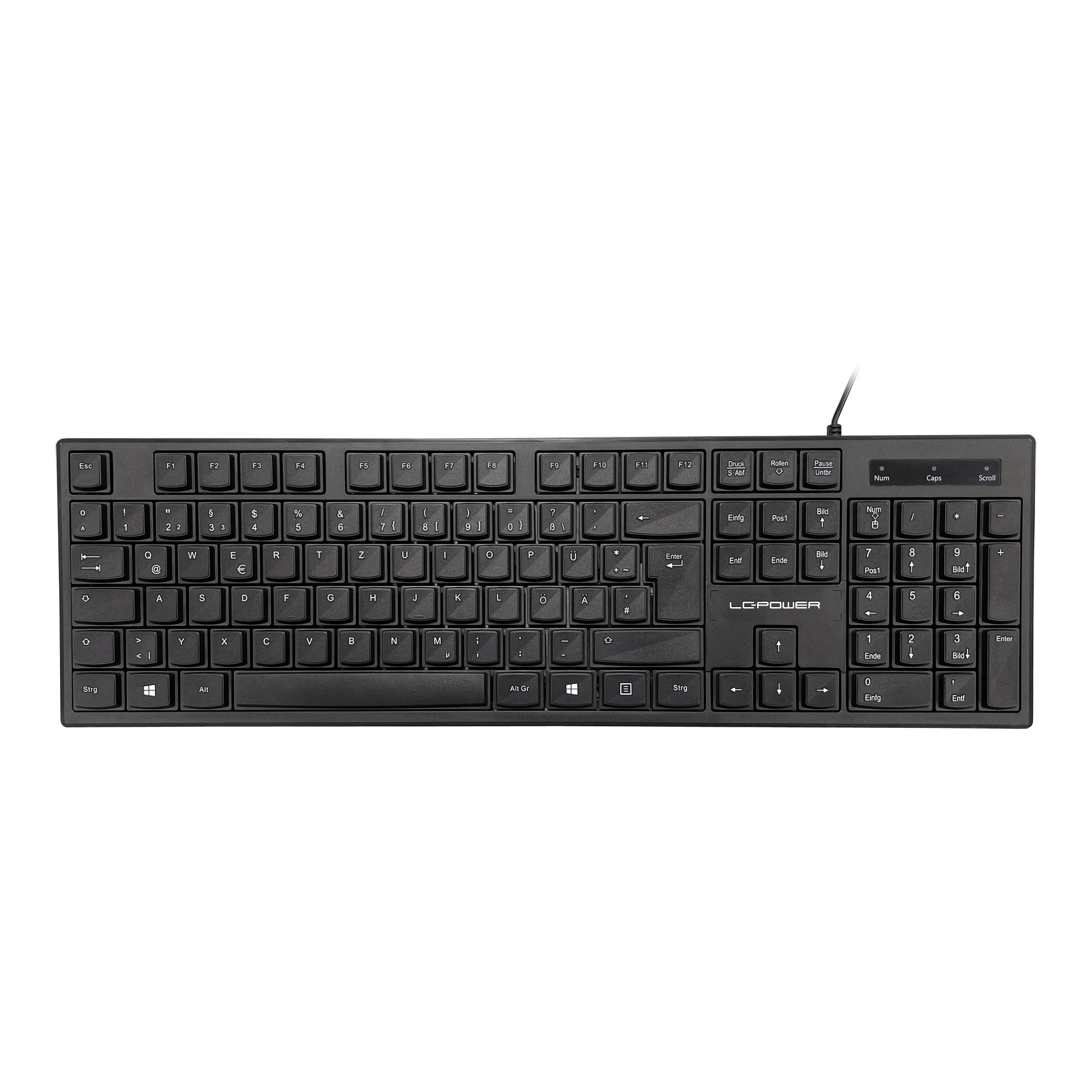 LC-Power Tastatur KEY-903DE black USB - Tastatur - 105 Tasten