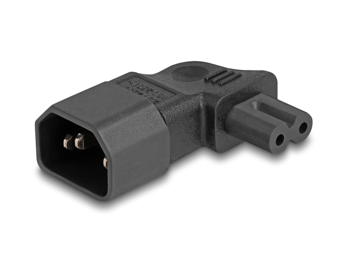 Delock Netzteil - power IEC 60320 C7 zu IEC 60320 C14 - 250 V - 2.5 A - 90°-Stecker - Schwarz, Ansicht 2