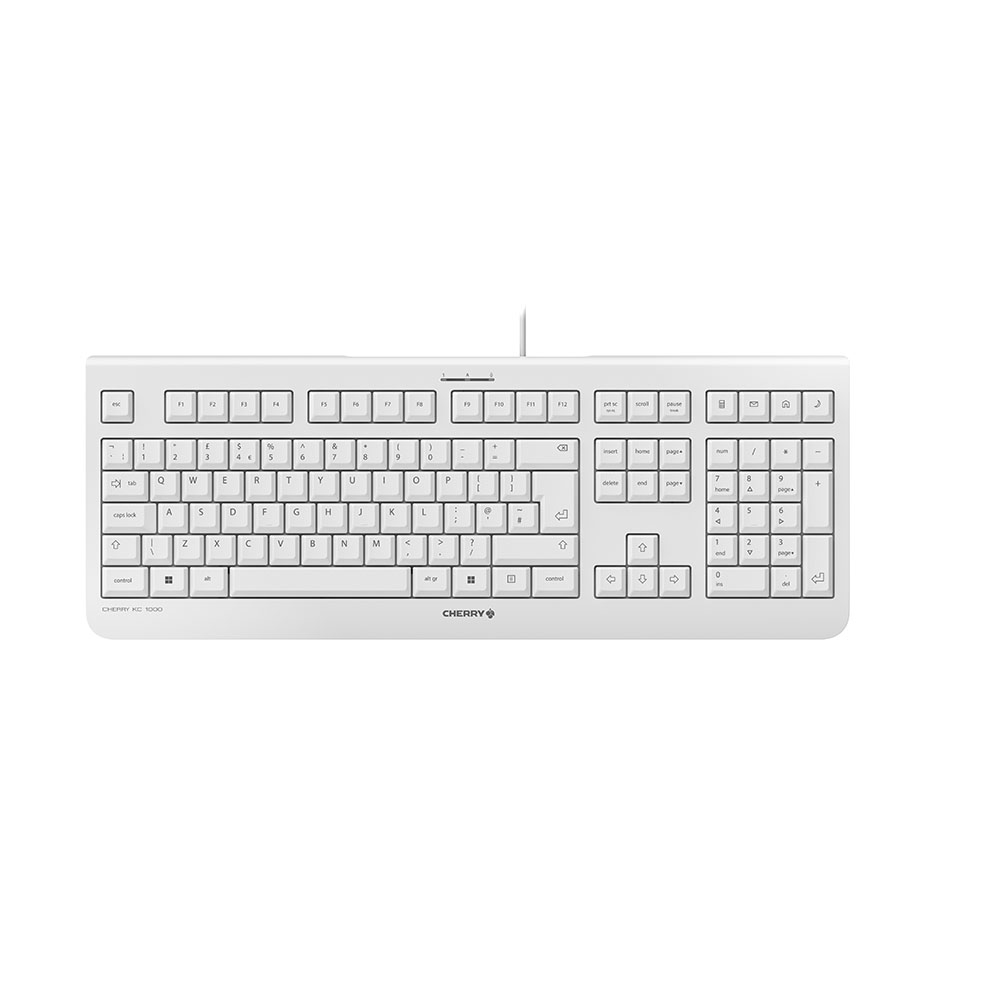 Cherry KC 1000 - Tastatur - USB - Pale Gray - TL: UK, QWERTY, Ansicht 4