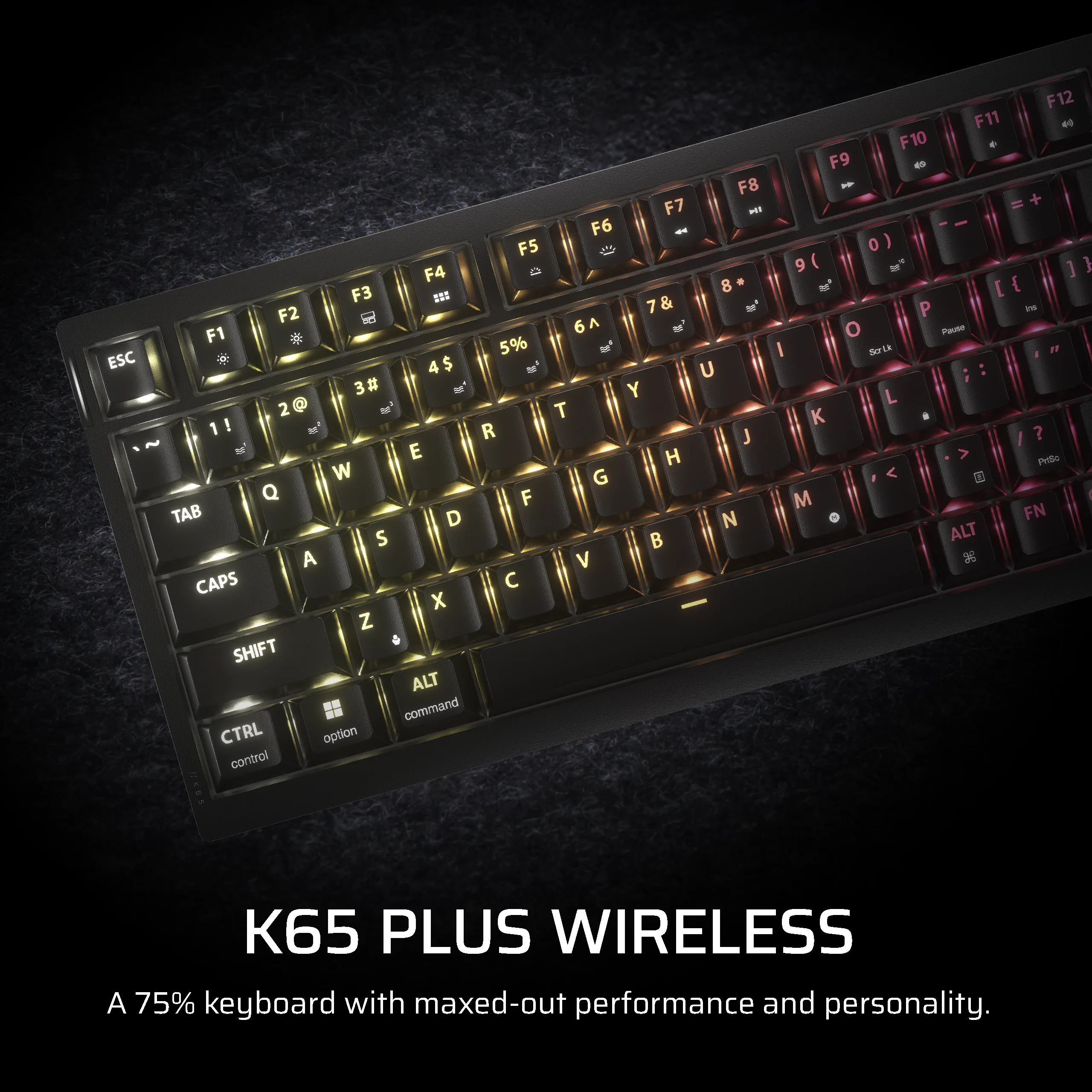 Corsair K65 PLUS Wireless - Tastatur - 75% - compact - TL: Deutsch, QWERTZ, Ansicht 2
