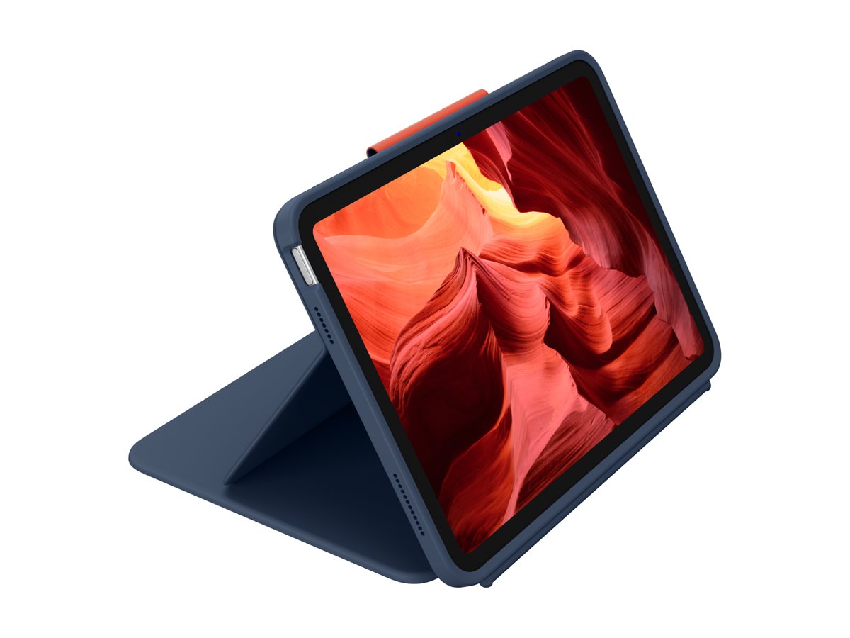 Logitech Rugged Combo 4 Touch - Tastatur und Foliohülle - mit Trackpad - Apple Smart connector - QWERTY - GB - Classic Blue - für Apple 10.9-inch iPad (10. Generation)