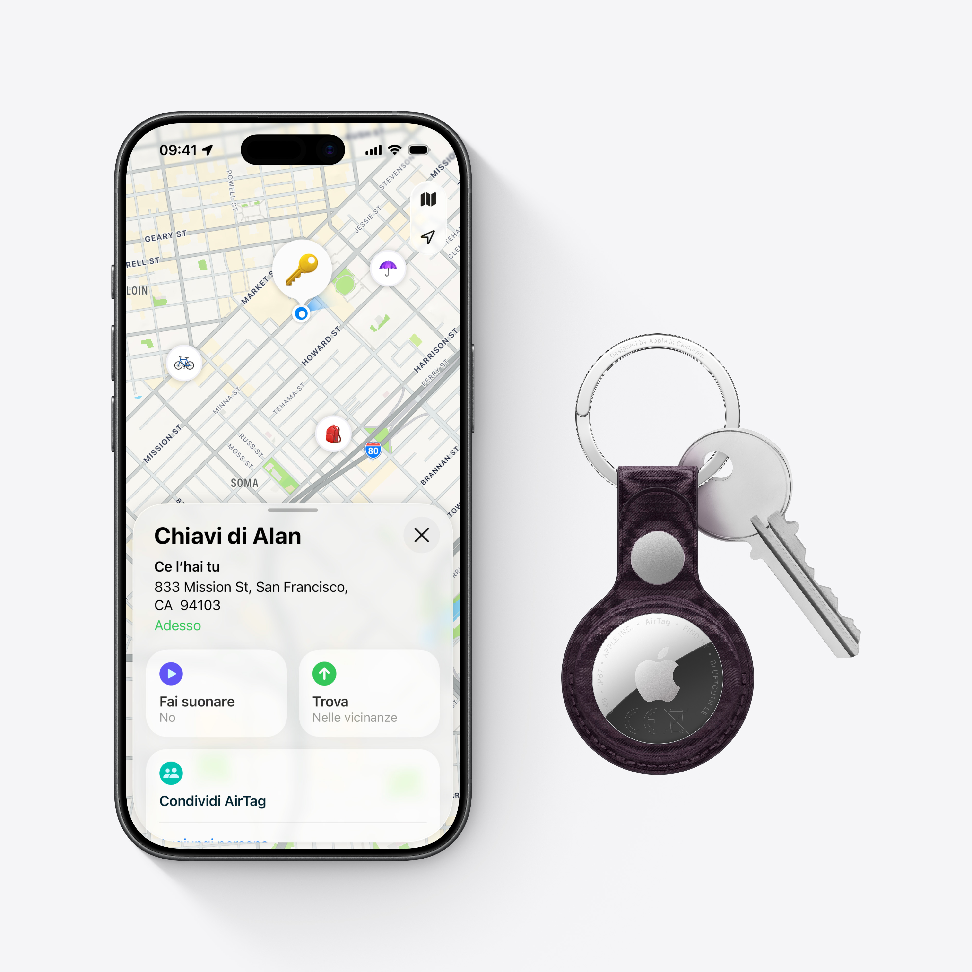 Apple AirTag (2026) weiß/silber, 4er-Pack - Anti-Verlust Bluetooth-Tag für Handy, Tablet, Smartwatch, iPhone/iPad/iPod, Ansicht 3