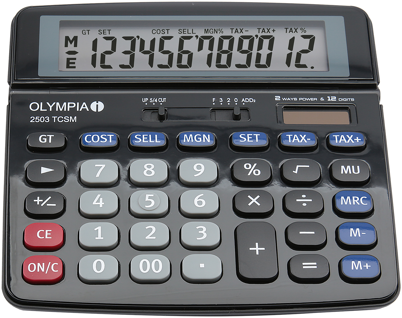 Olympia 2502 - Desktop - Einfacher Taschenrechner - 10 Ziffern - Batterie/Solar - Schwarz - Blau - Grau, Ansicht 2