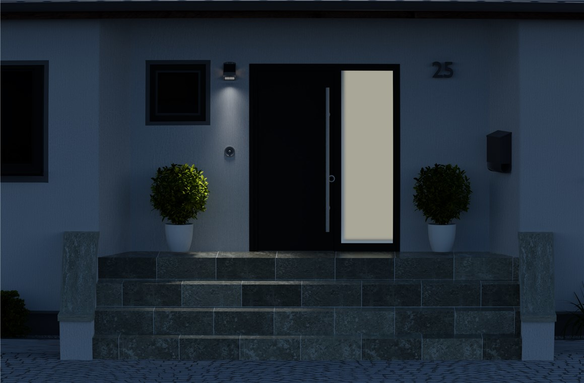 Goobay LED-Solar-Wandleuchte mit Bewegungsmelder - 1,5 W - schwarz - 220 lm - 4000 K - 80 Ra - IP65 - 1200 mAh Li-Ion, Ansicht 4