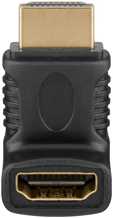 Goobay HDMI -Winkeladapter 90° vergoldet 8Ka60HZ - -Buchse Typ A> -Stecker, Ansicht 3