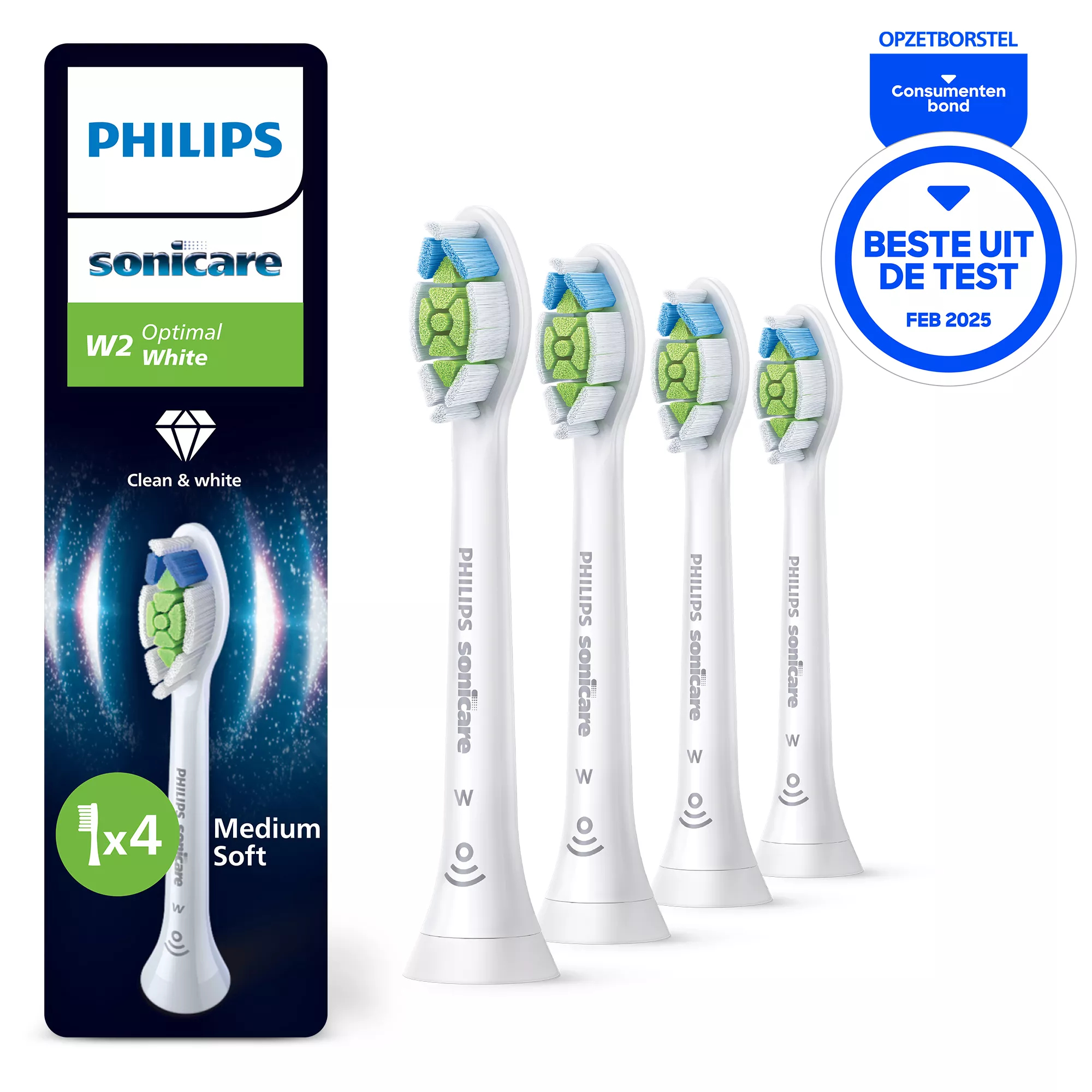 Philips Zahnbürstenkopf Sonicare Optimal White HX6064/87 4 Stück, Ansicht 2