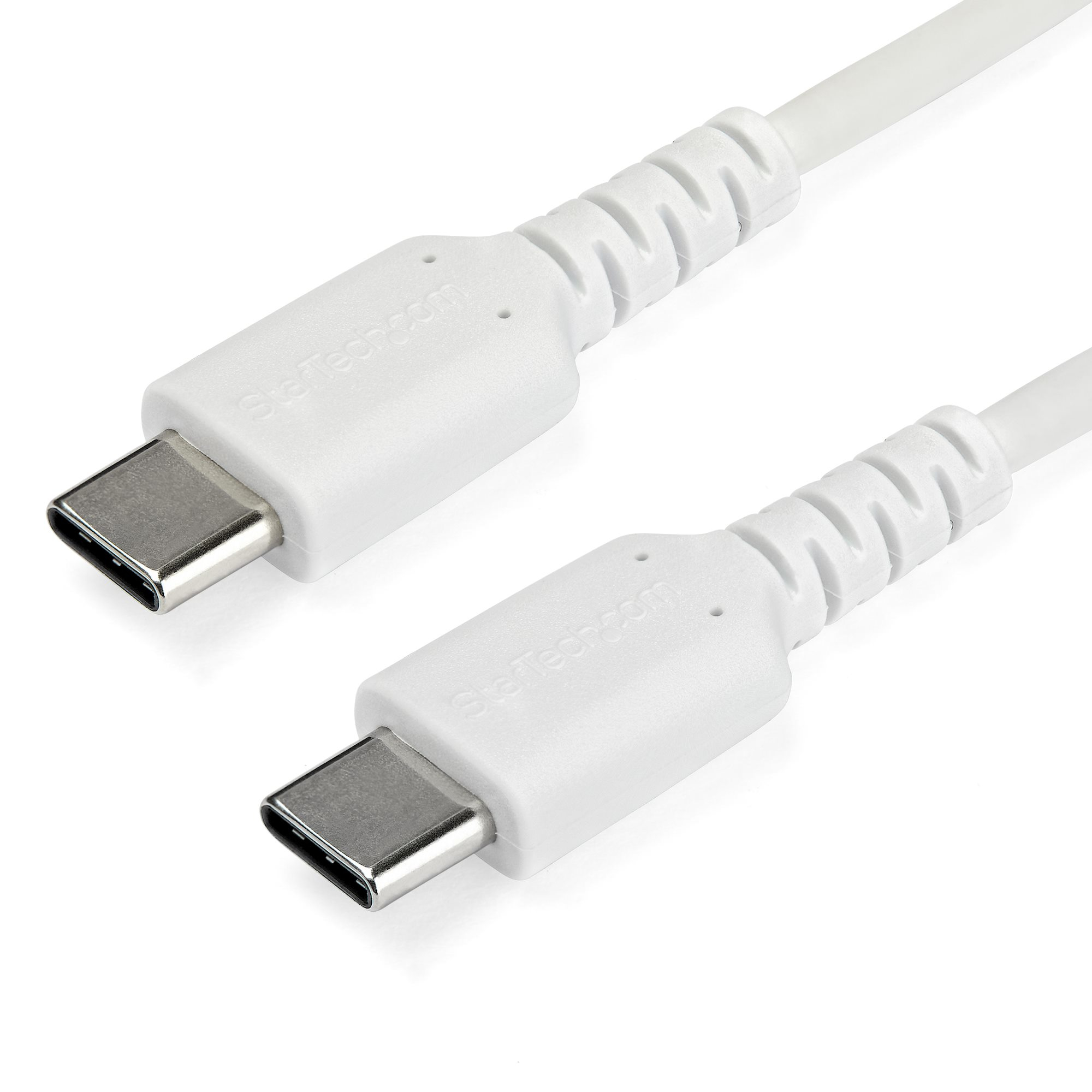 StarTech.com 1m USB-C Ladekabel - Langlebiges USB 2.0 Typ C zu USB C Datenübertragungs-/Schnellladekabel - TPE Mantel Aramidfaser M/M 60W Weiß - Samsung S10 S20 iPad Pro MS Surface, 1 m, USB C, USB C, USB 2.0, 0,48 Gbit/s, Weiß