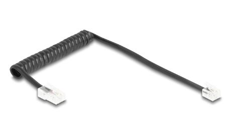 Delock Telefonkabel - RJ-11 (M) zu RJ-45 (M) - 1 m - gewickelt - Schwarz, Ansicht 3