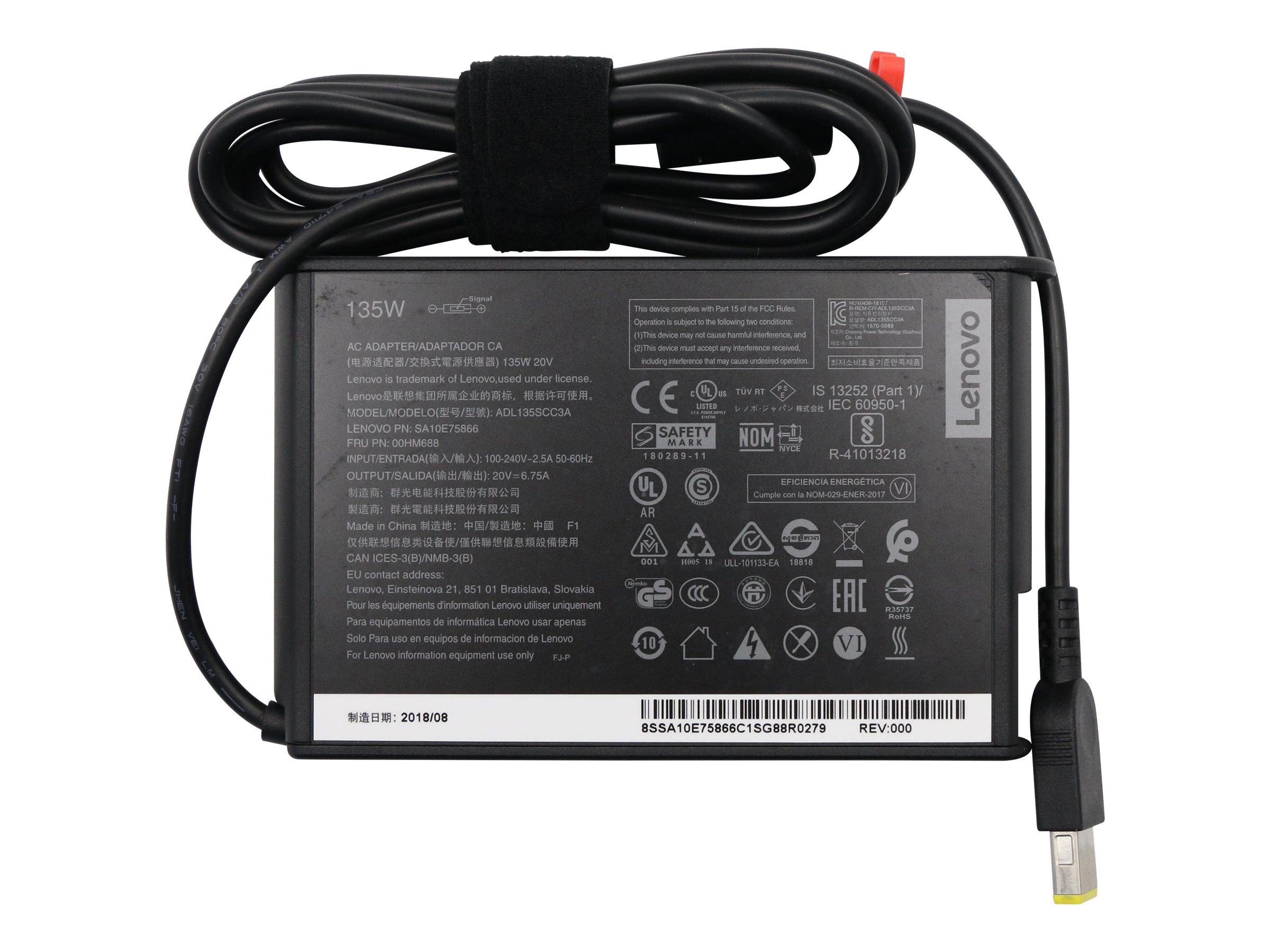 Lenovo Chicony ADL135SCC3A - Netzteil - Wechselstrom 100-240 V, Ansicht 5