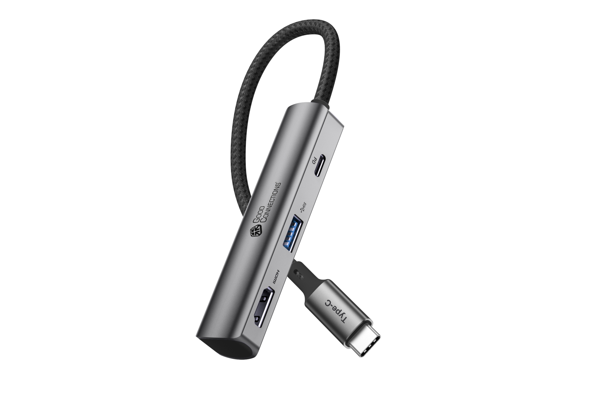 Good Connections USB-C -Hub 3-Port 1x HDMI 2.0 PD 94W USB 3.0 A anthrazit Good, Ansicht 3