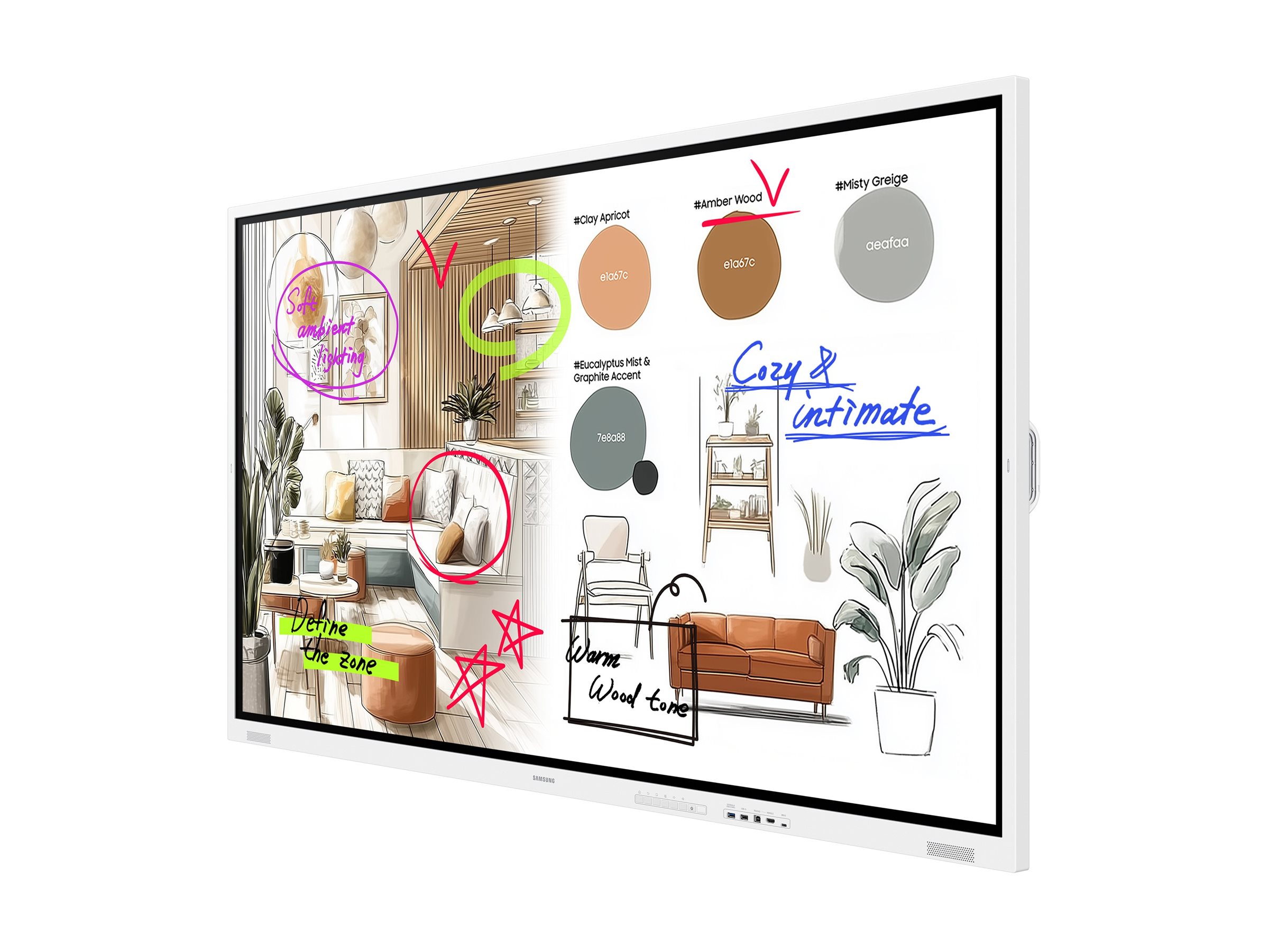 Samsung Flip WM75FX - 190 cm (75") Diagonalklasse WMFX Series LCD-Display mit LED-Hintergrundbeleuchtung - Bildung / Geschäft - mit interaktives Whiteboard integriert, Touchscreen (Multitouch)