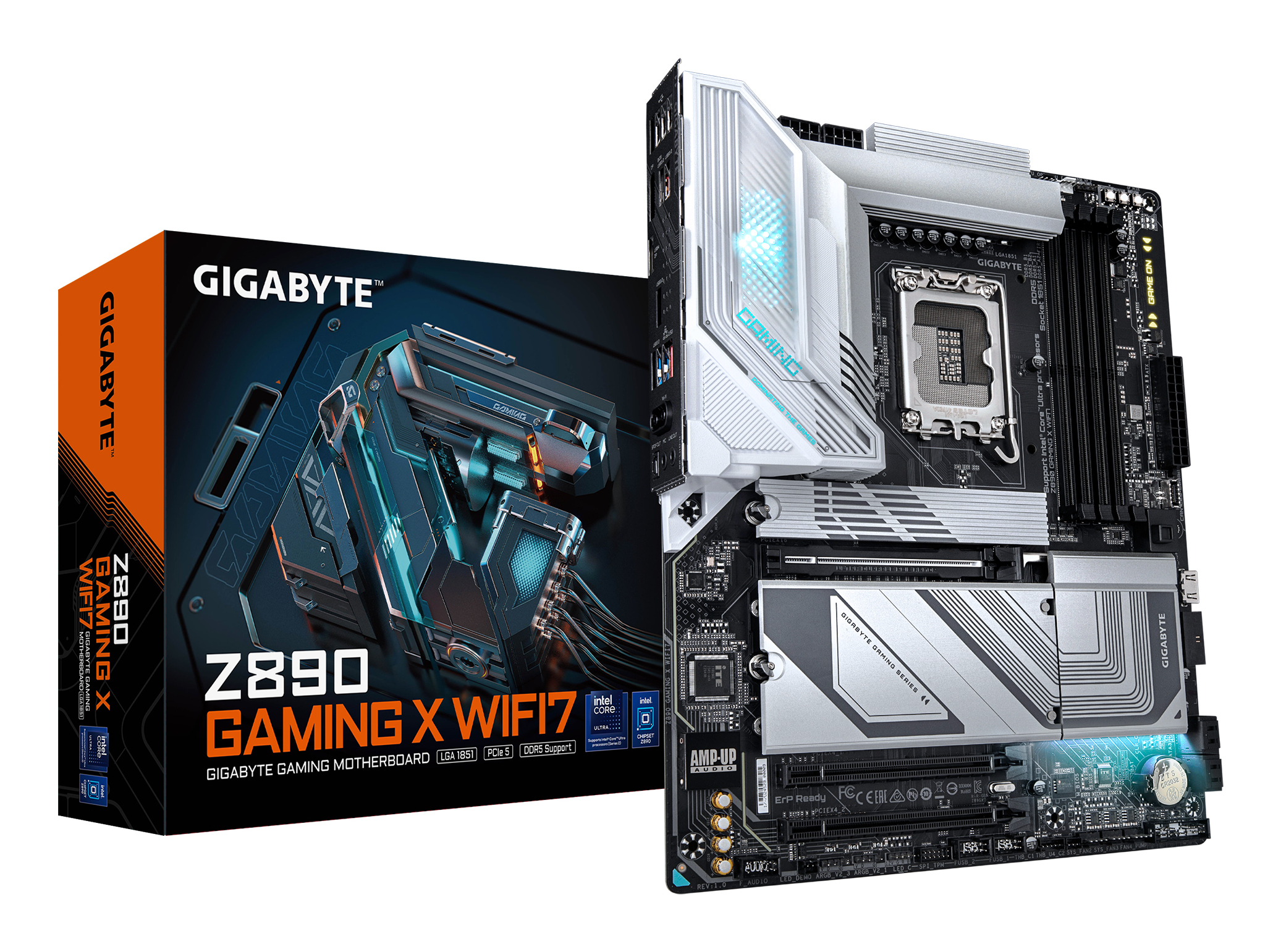 Gigabyte Z890 GAMING X WIFI7 - Motherboard - ATX - LGA1851-Sockel - Z890 Chipsatz - USB4, USB-C 3.2 Gen2, USB 3.2 Gen 2, Ansicht 3