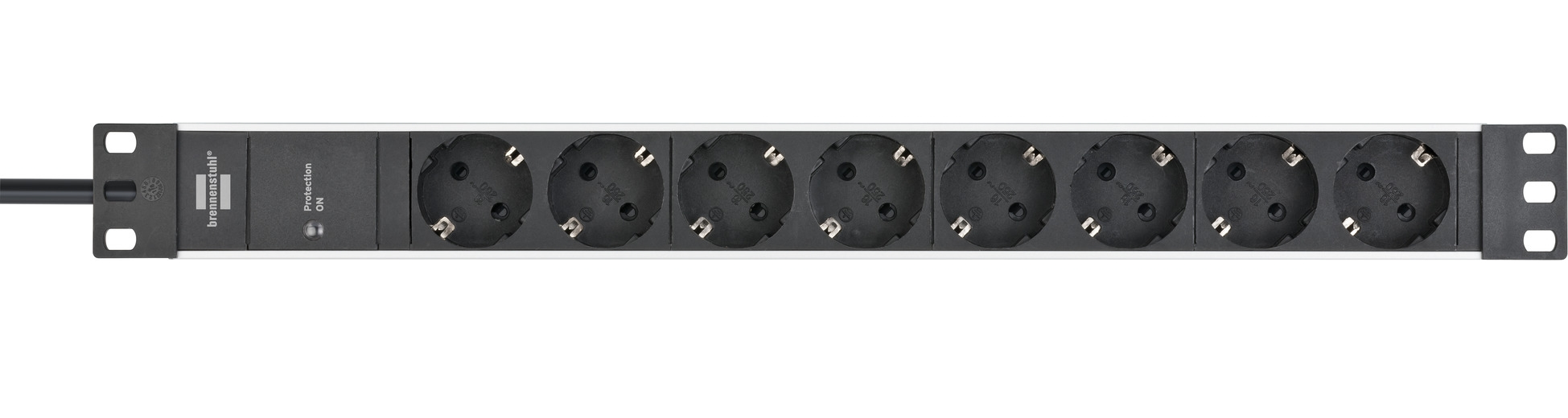 Brennenstuhl 1390007308 - 2 m - 8 AC-Ausgänge - Indoor - IP20 - Aluminium - Kunststoff - Schwarz - Silber, Ansicht 2