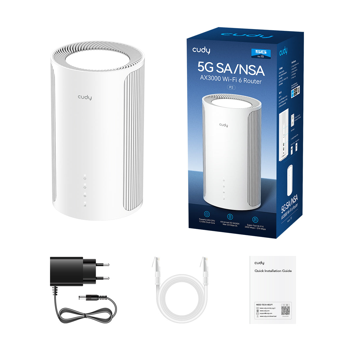 CUDY AX3000 Wi-Fi 6 5G Mesh Router P2 - Router - 2,6 Gbps, Ansicht 3