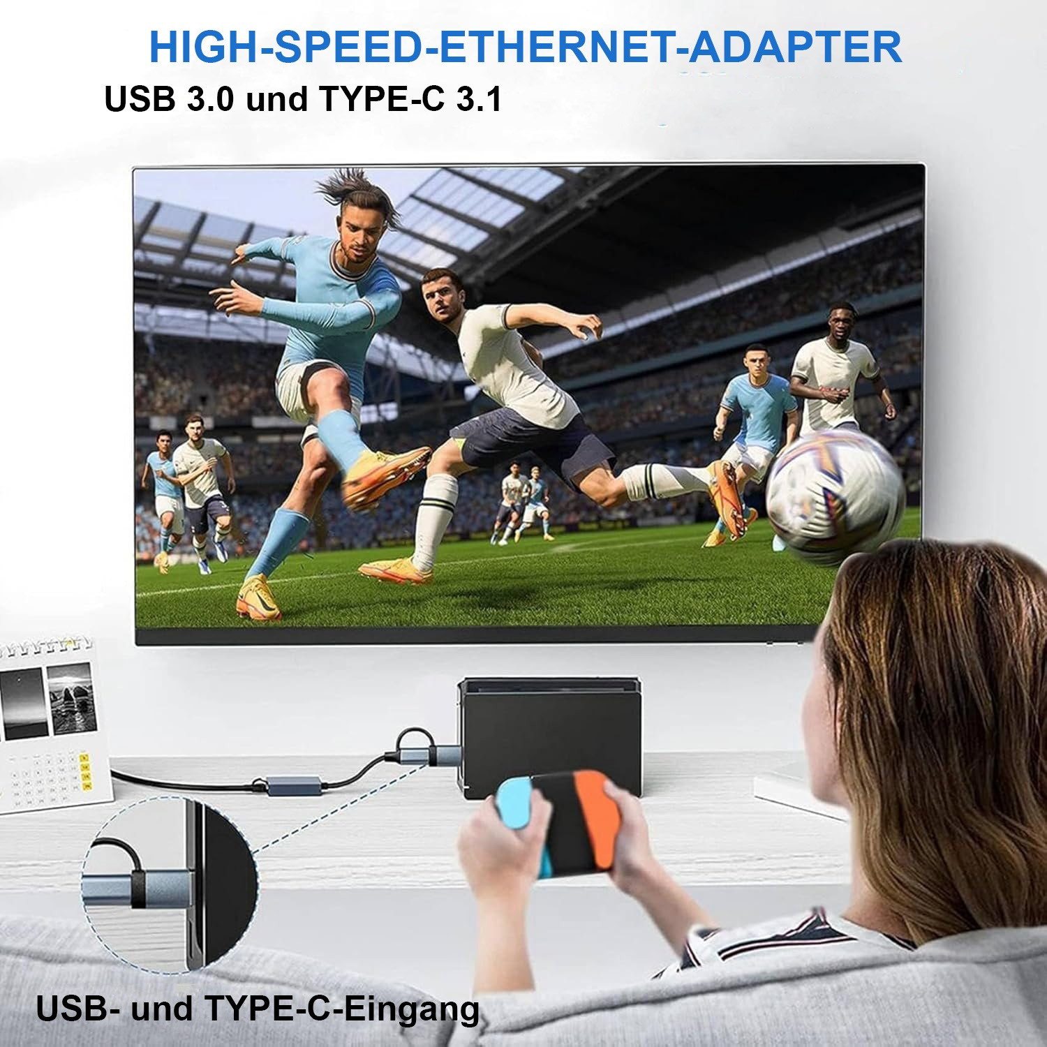 INCA Adapter IUTP-01TX Ethernet> USB und Typ C Anschluss - Adapter - Digital/Daten, Ansicht 4