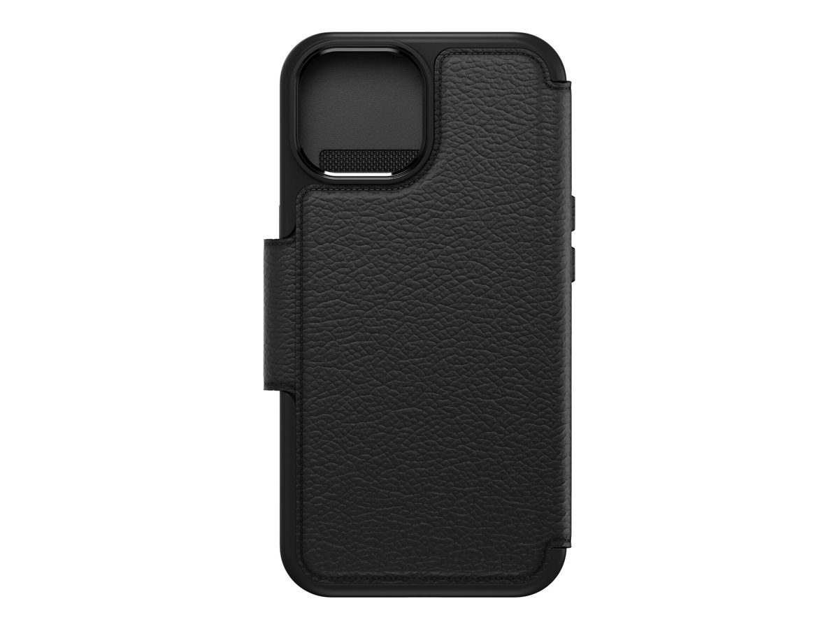 OtterBox Strada Series Folio - Flip-Hülle für Mobiltelefon - kompatibel mit MagSafe - Leder - Shadow (schwarz)